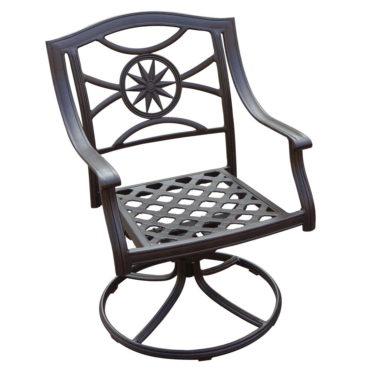 Darlee DL503-3-4 Ten Star 4 Piece Cast Aluminum Patio Swivel Rocker Dining Chair Set W/ Sesame Cushions - Frame thumbnail