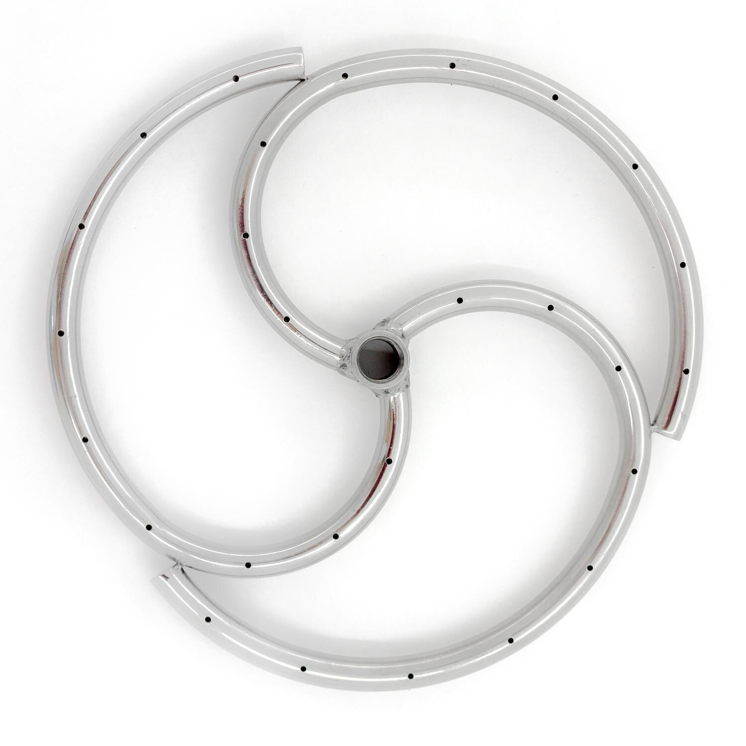 Firenado 12-Inch Natural Gas Spiral Ring Burner - Stainless Steel - Top View thumbnail