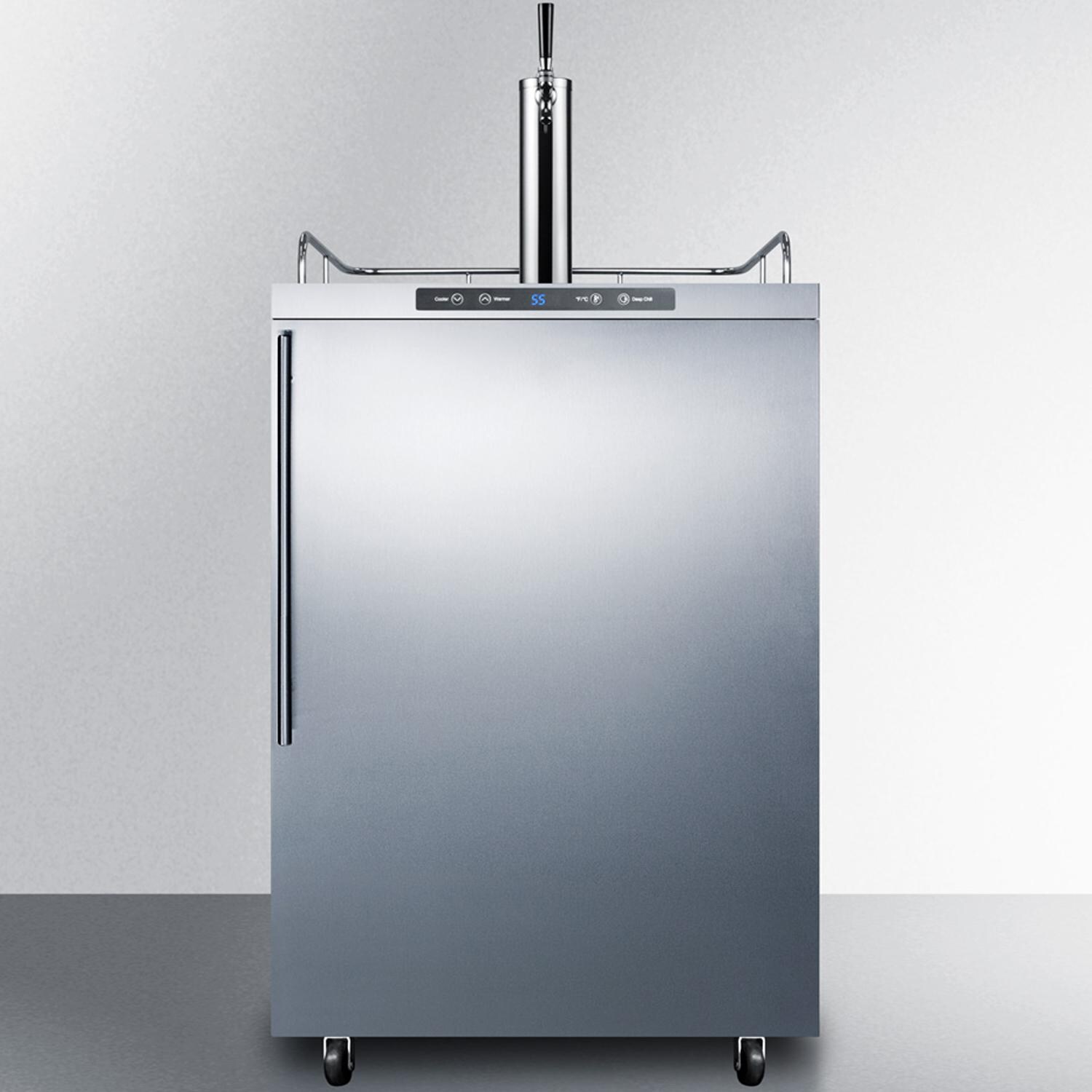 Summit Commercial SBC635MOS7HV 24-Inch 5.6 Cu. Ft. Outdoor Rated Single Tap Beer Dispenser / Kegerator - Professional Handle - Front thumbnail