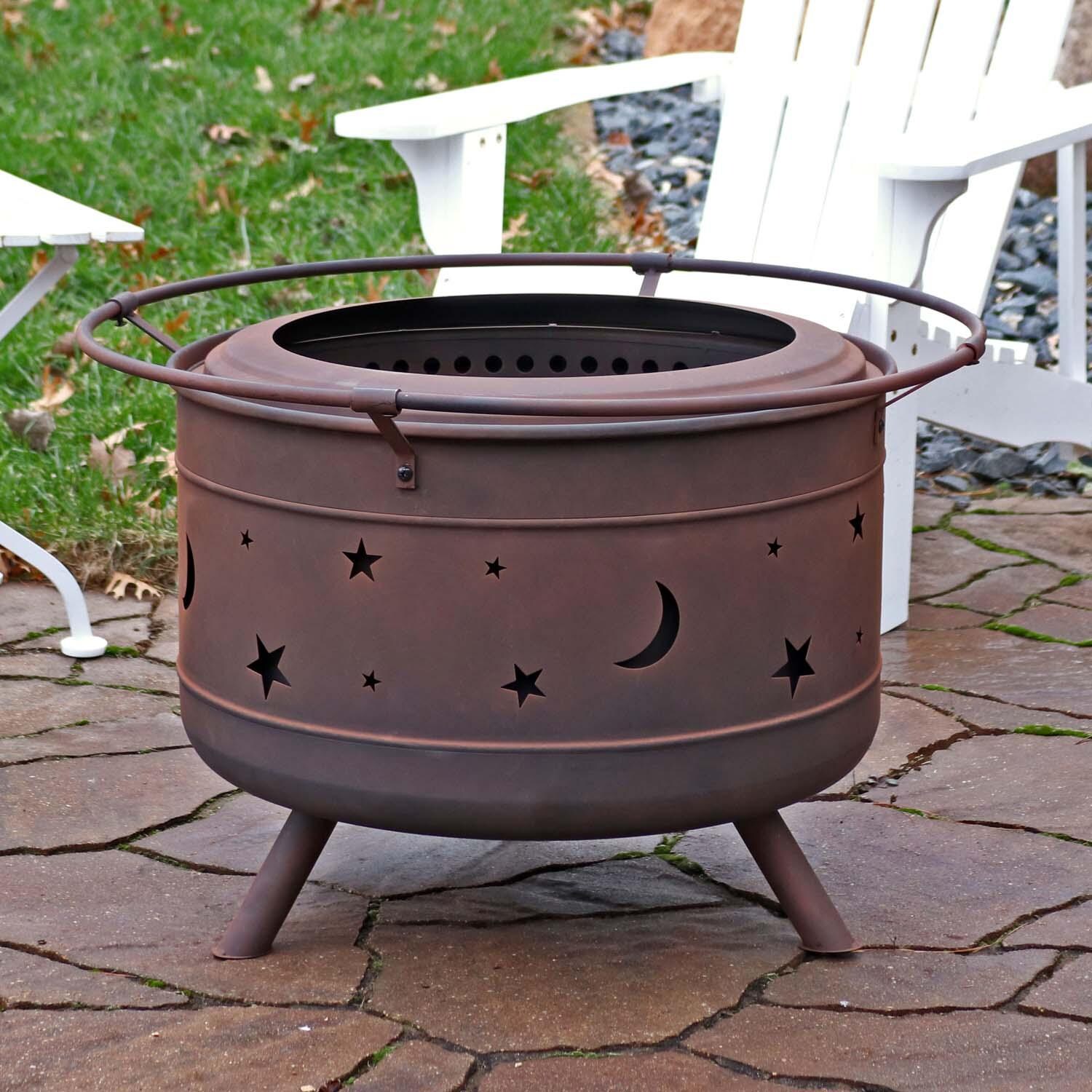 Cosmic 30 Inch Smokeless Wood Burning Fire Pit w/ Poker in Bronze By Ultimate Patio - Lifestyle thumbnail