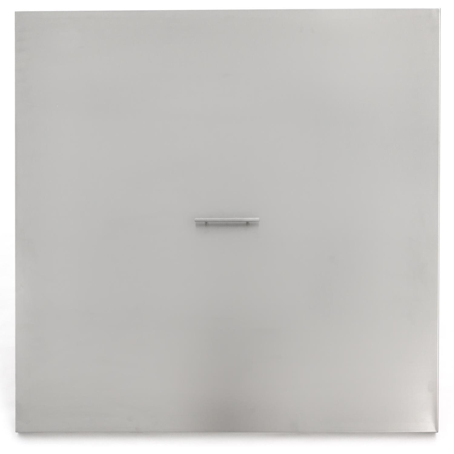 BBQGuys Signature Series 39-inch Square Pan Cover - Stainless Steel - Top View thumbnail