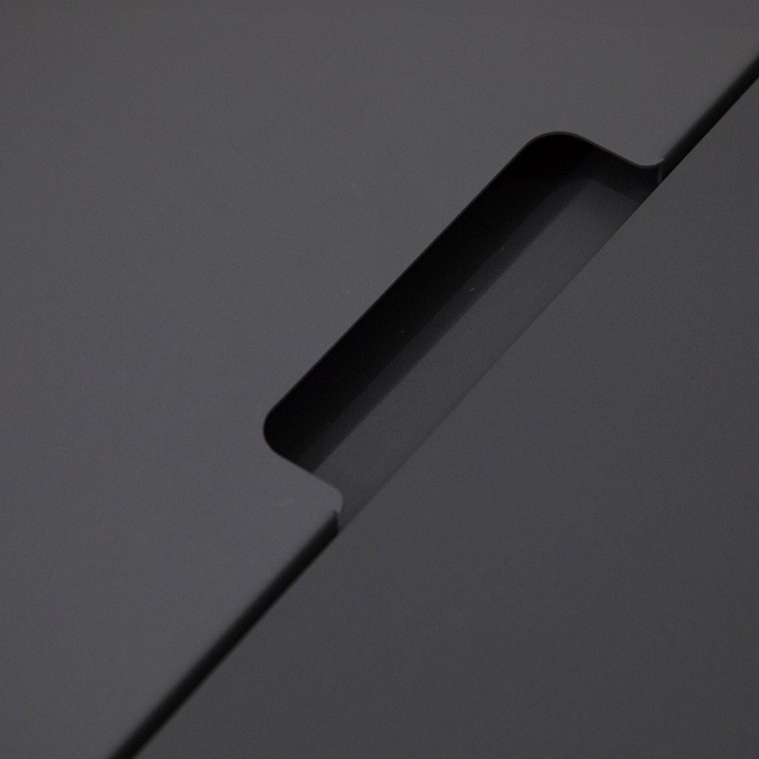 Elementi OFG310DG-LP Rocky 43-in Liquid Propane Concrete Fire Table w/ Hidden Tank in Dark Grey - Lid On - Close Up - Detail thumbnail