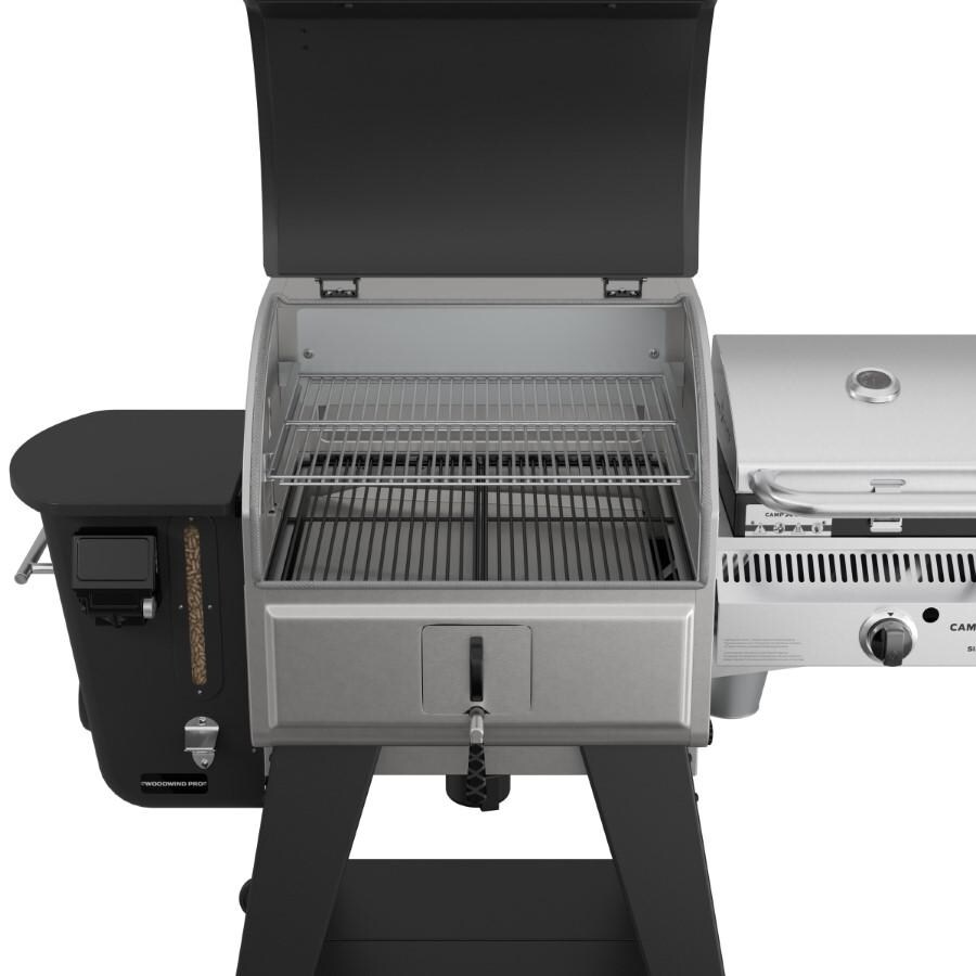 Camp Chef PG24WWSB + PG14BB Woodwind Pro WiFi 24-Inch Pellet Grill With Propane Sidekick Sear Box - Open thumbnail