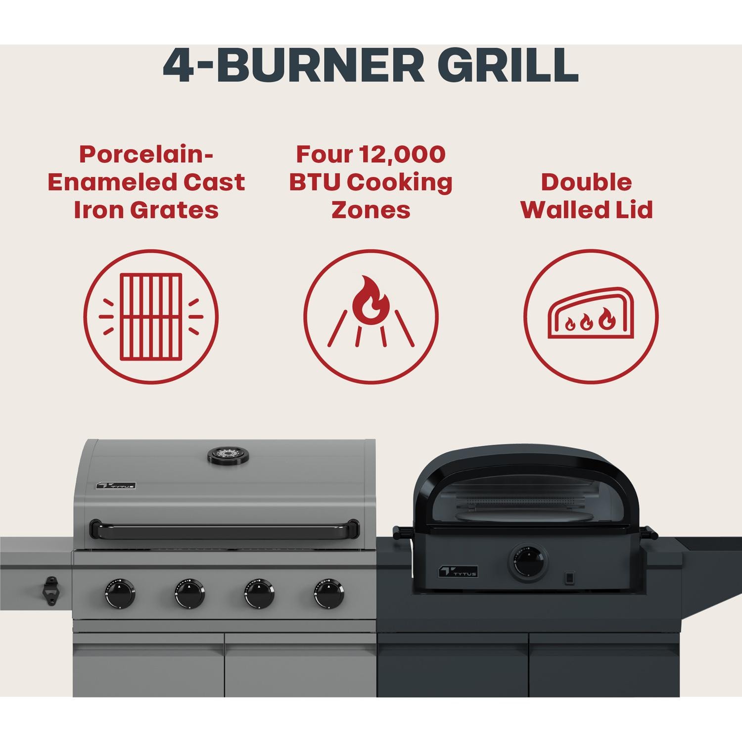 TYTUS TDT-BUN-053 Modular Duo w/ 4-Burner Gas Grill & Gas Pizza Oven - 4 Burner Grill Features 2 - Detail thumbnail