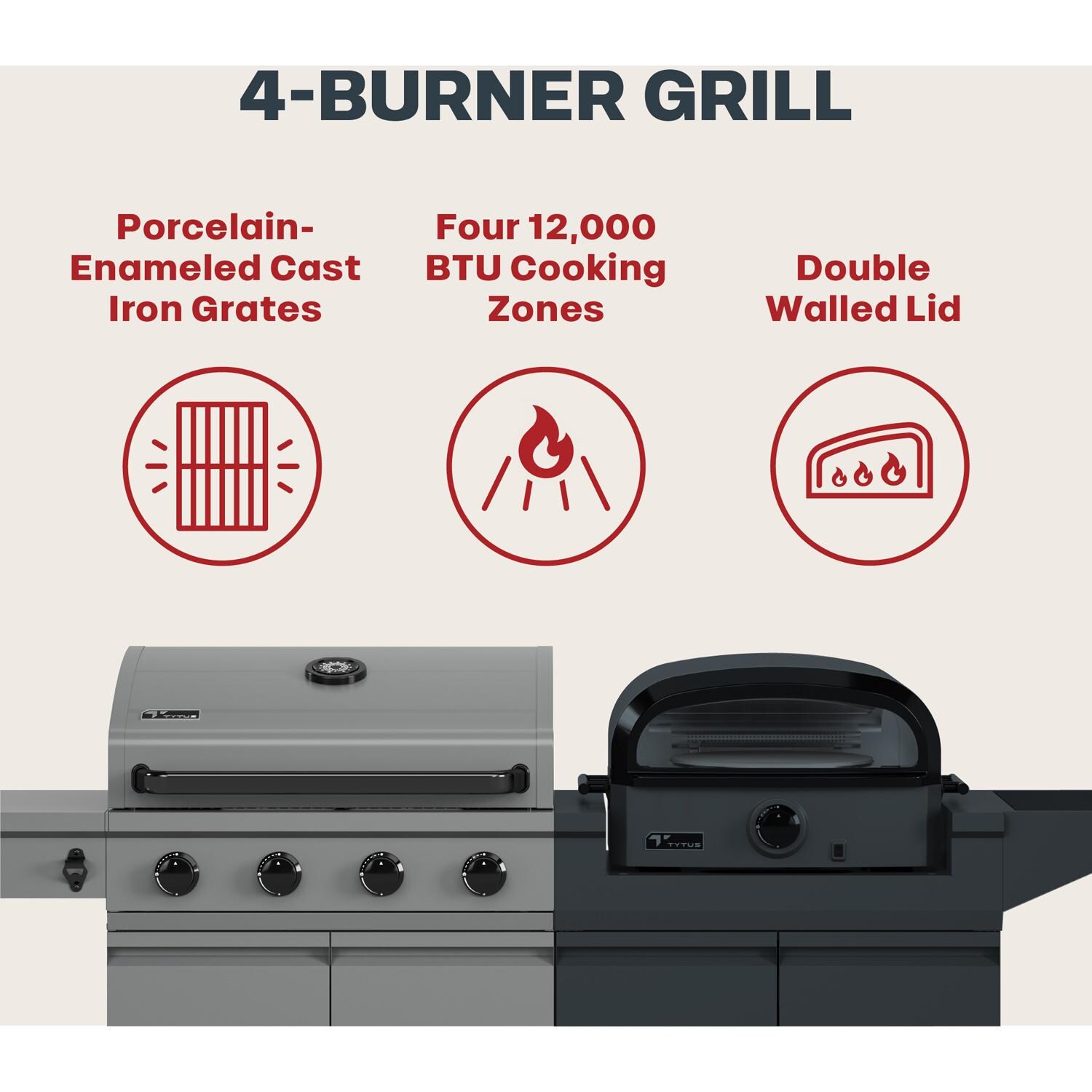 TYTUS TDT-BUN-053 Modular Duo w/ 4-Burner Gas Grill & Gas Pizza Oven - 4 Burner Grill Features 2 - Detail thumbnail