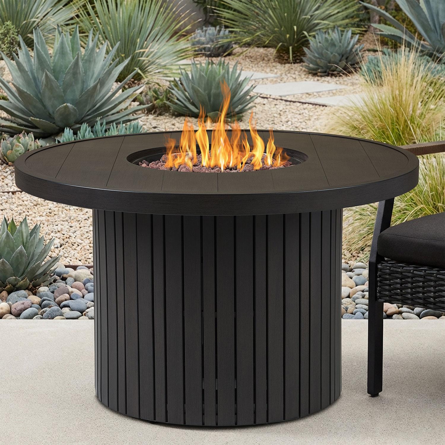 Westlook 40-in Round Metal Propane Fire Table in Bronze Coral by Lakeview Outdoor Designs - W/ Conversation Set (Not Included) - Lifestyle thumbnail