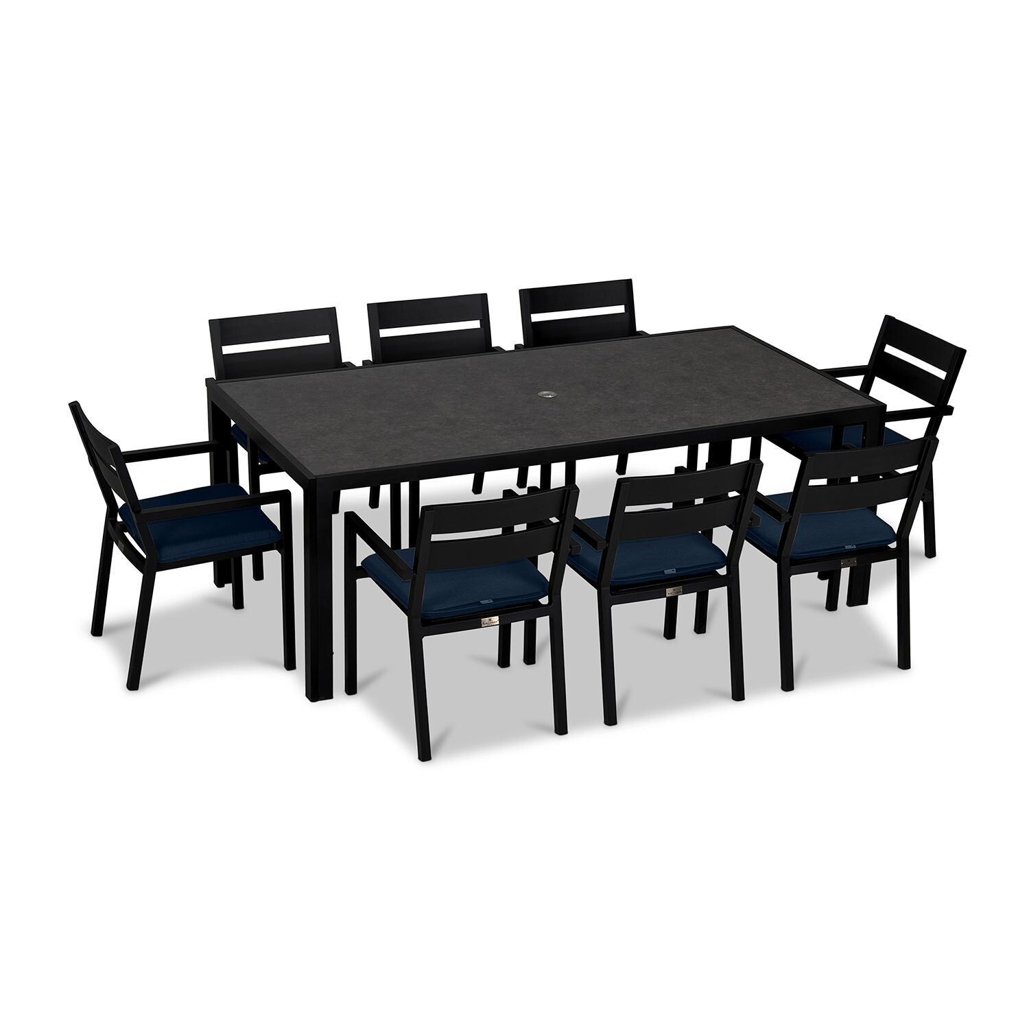 Calm Bay 9 Pc Rectangular Dining Set in Black/Spectrum Indigo by Lakeview - White Background thumbnail