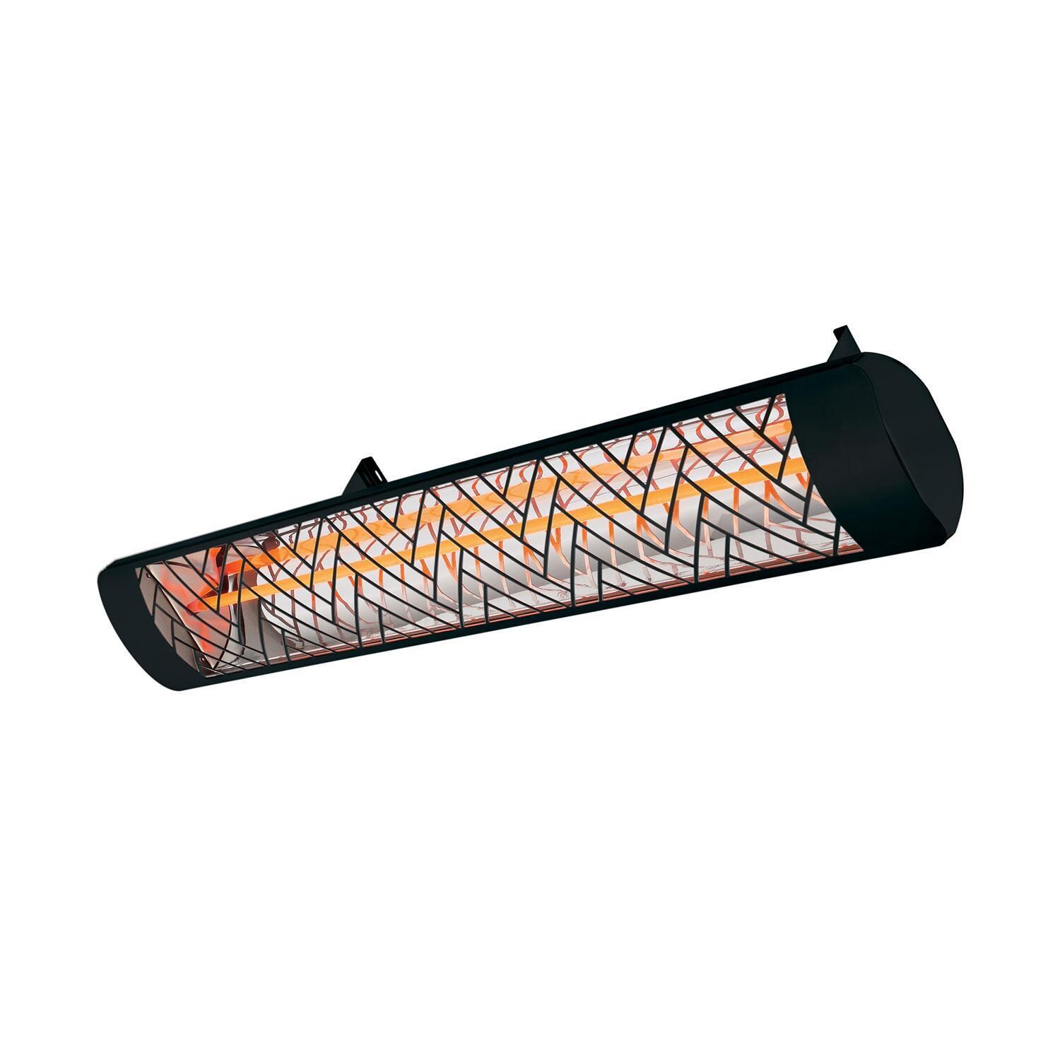 Eurofase EF30208B1 Chevron Series 61 Inch 3000 Watt Single Element Marine Grade 208V Electric Patio Heater in Black - On - Side View - White Background thumbnail