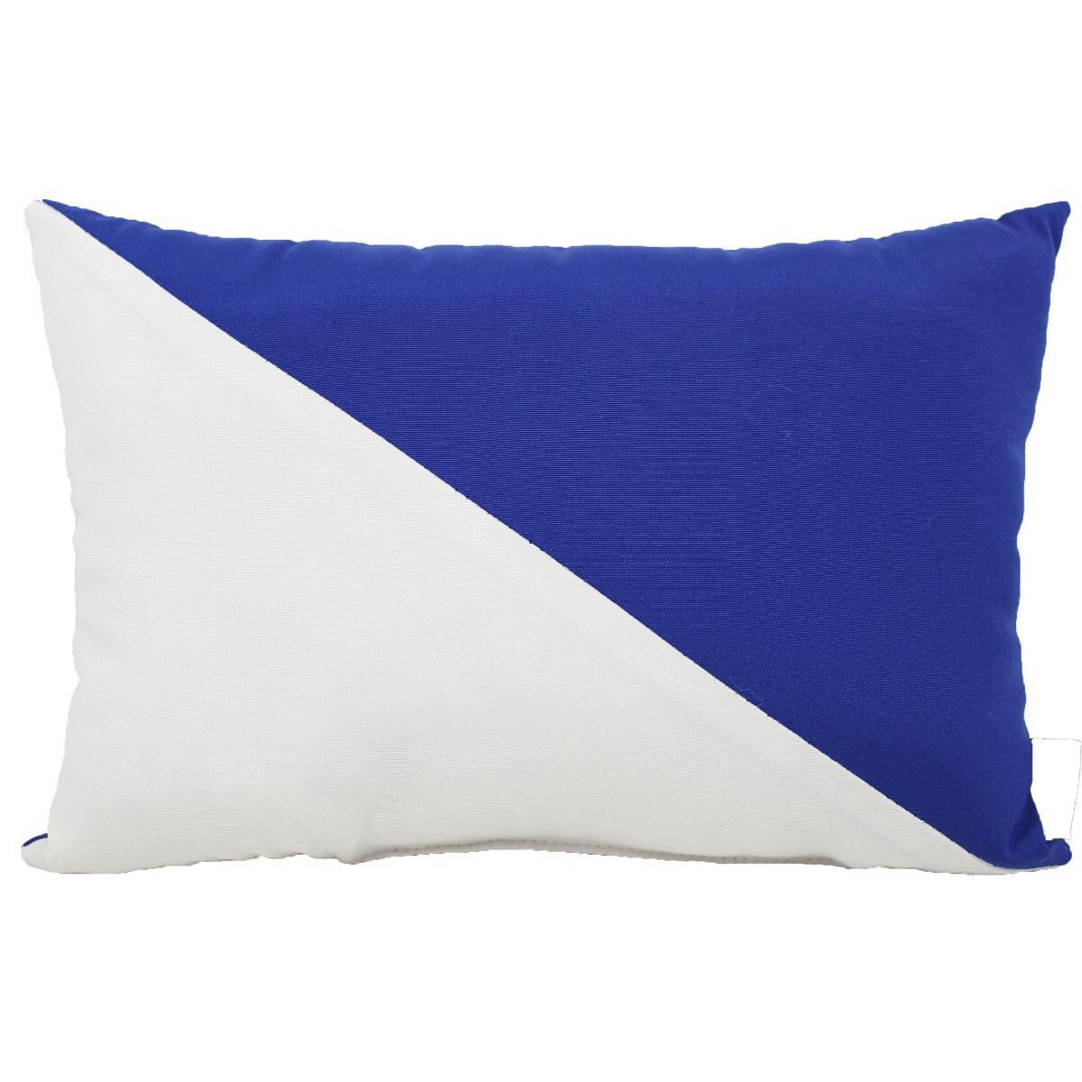 Nautical Cobalt Blue & White Outdoor Lumbar Pillow By Lava Pillows 12