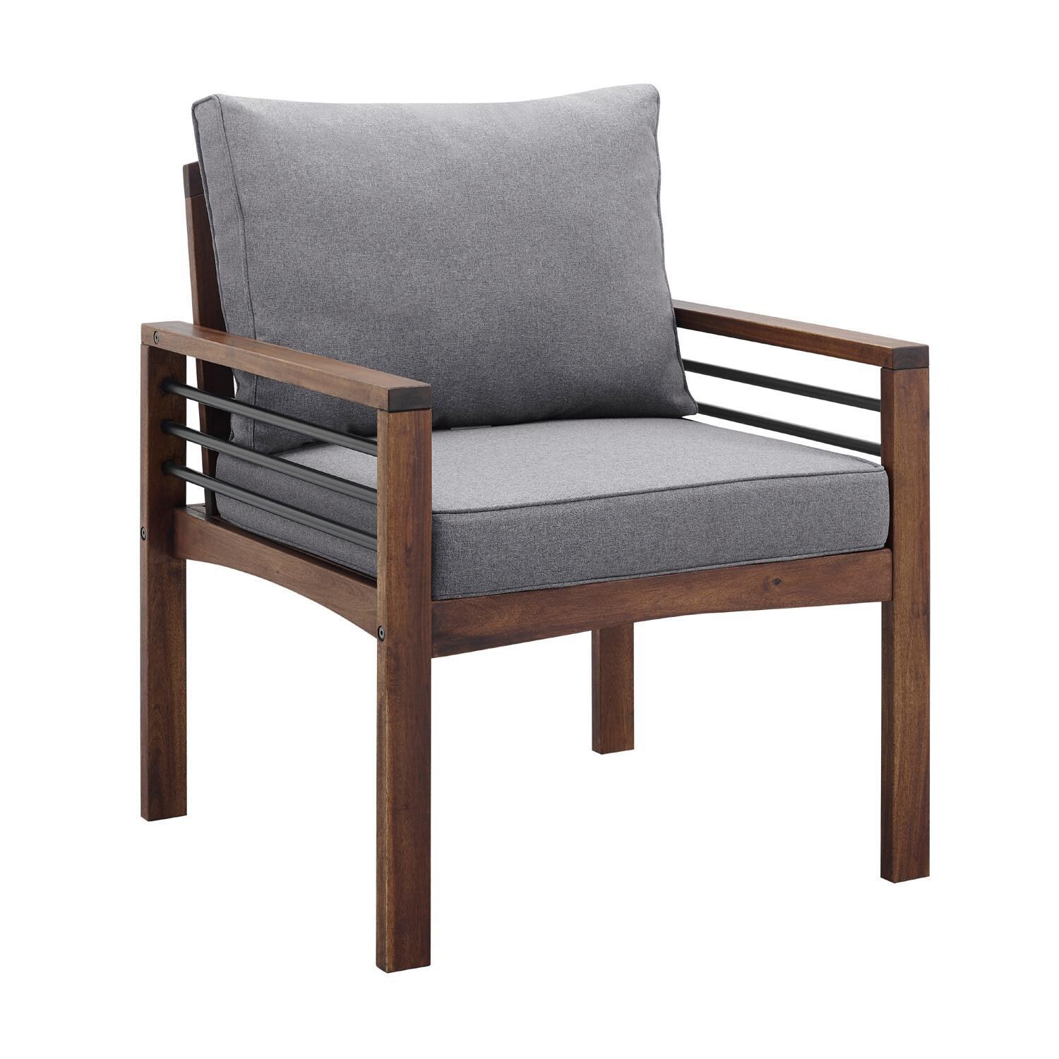 Land Bay 2 Pc Acacia Club Chair in Dark Brown/Gray by Ultimate Patio