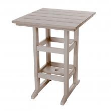 Pawleys Island Poly Lumber Counter Height Square Patio Bar Table - Weatherwood