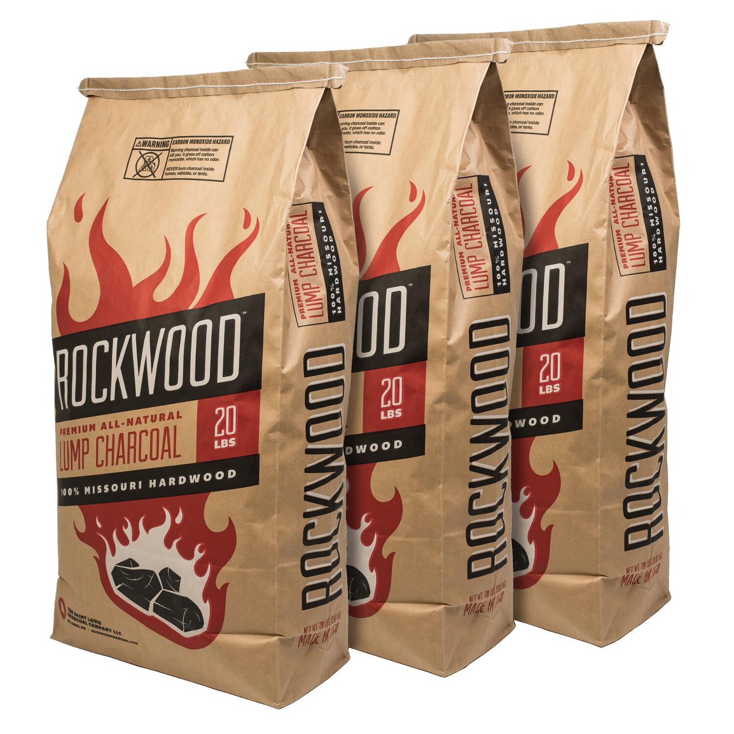Rockwood RW20 All-Natural Hardwood Lump Charcoal - 20 Lbs - 3 Pack thumbnail