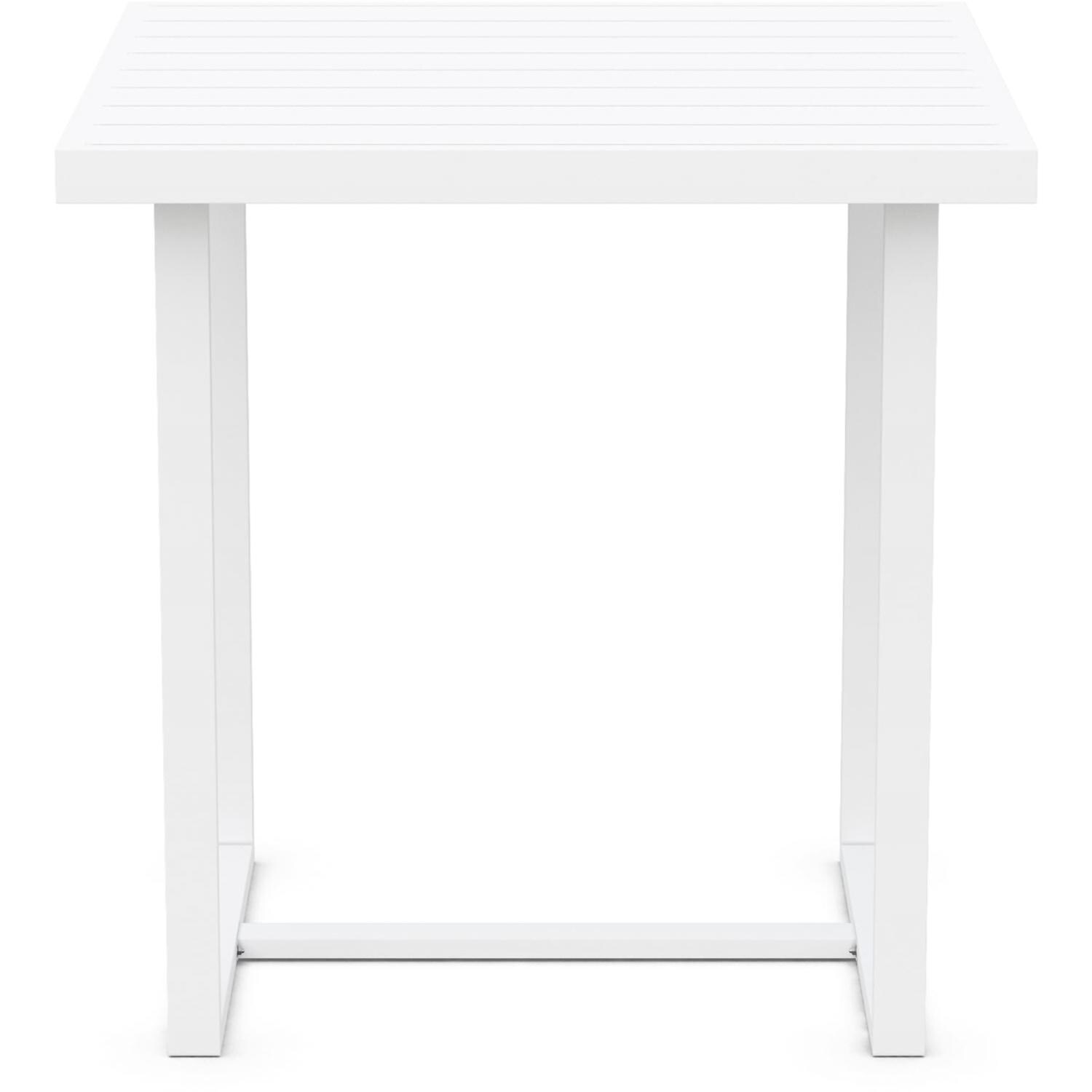 Azzurro Living Pavia 35 Inch White Aluminum Counter Table - Front - White Background thumbnail