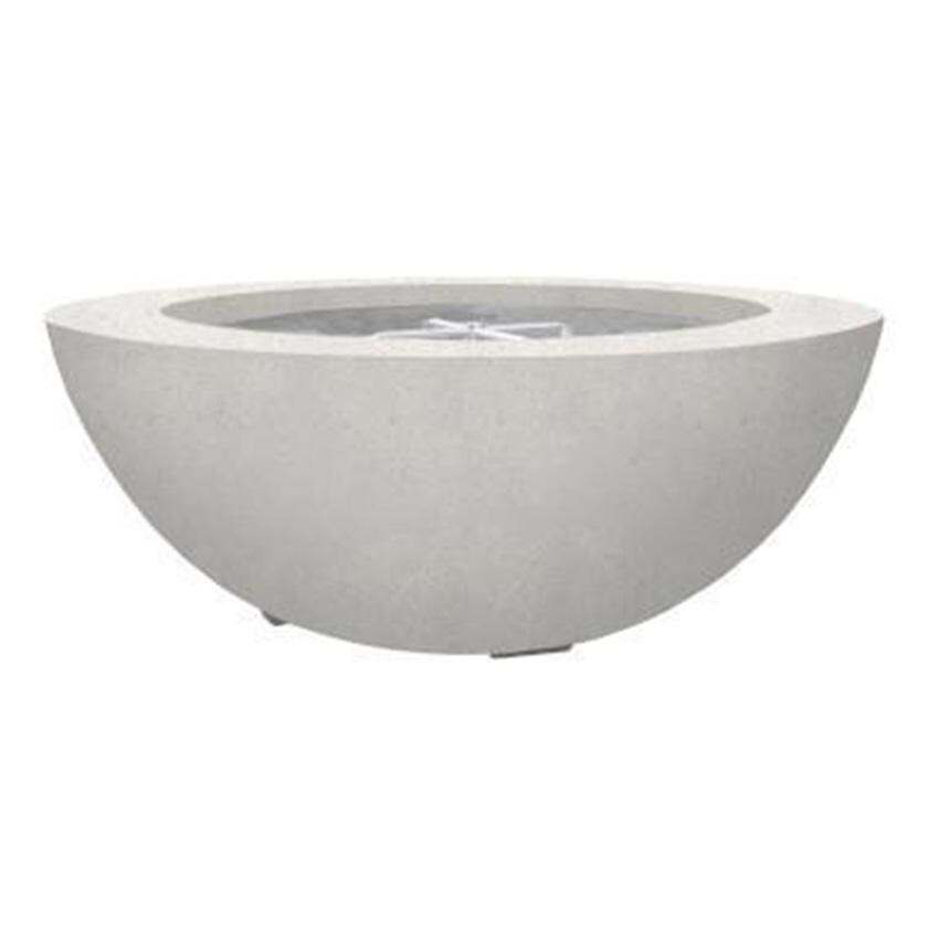 Moderno 6 39-in Round Glass Fiber Reinforced Concrete Natural Gas Fire Bowl in Ultra White by Prism Hardscapes - White Background thumbnail