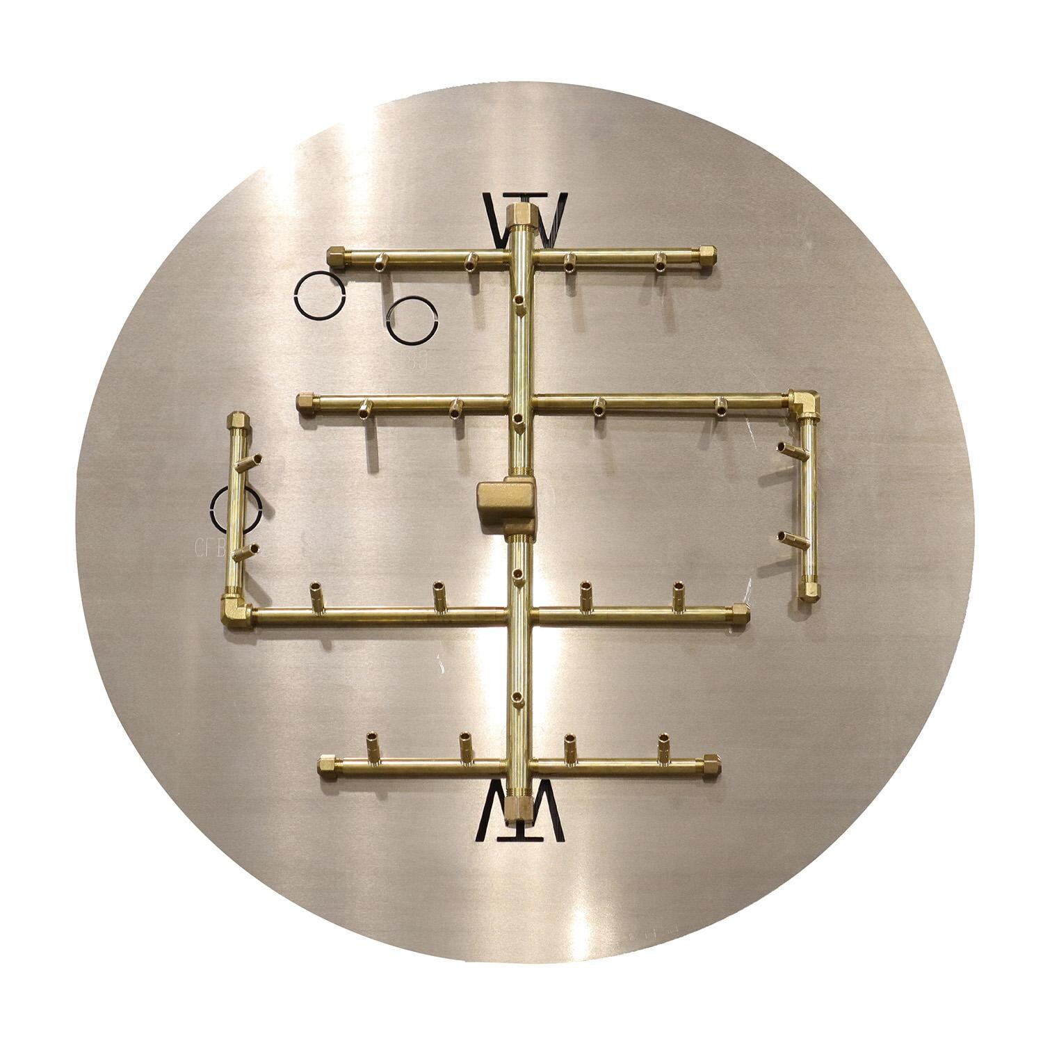 Warming Trends U240ALPL30C 21 X 20 Inch CROSSFIRE Brass Burner w/ 30 Circular Plate - Burner - White Background thumbnail