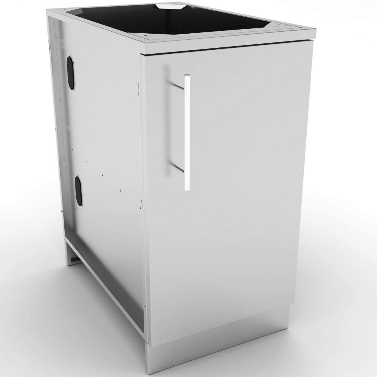 Sunstone SBC18FSDR 18-in Outdoor Kitchen Right Hinge Single Door Island Cabinet - White Background thumbnail