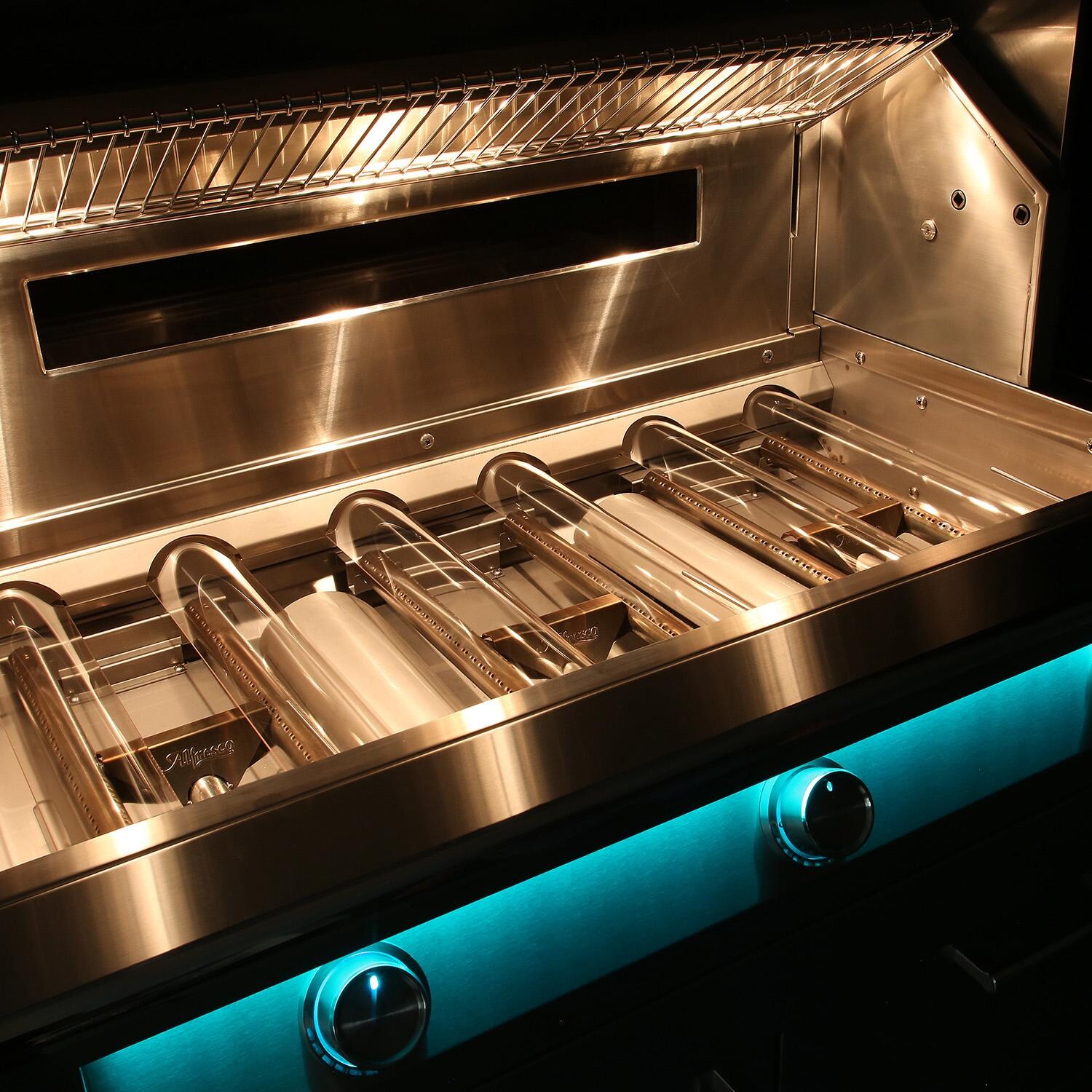 Alfresco Grills AIPG-42-LP AIPG 42-in 3 Burner Built-In Propane Grill - Glass Radient Burner Covers - Detail