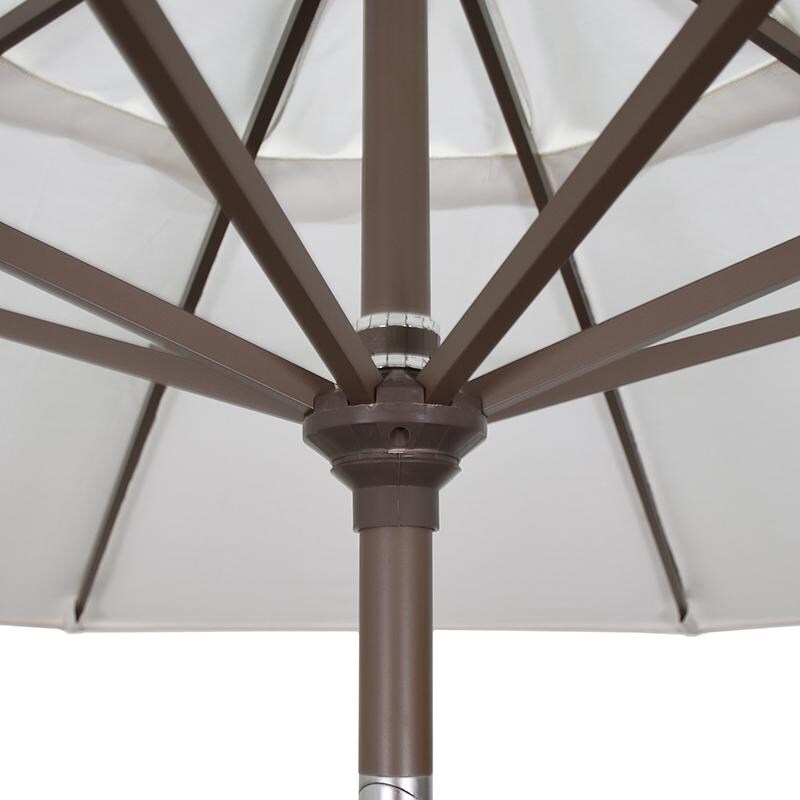 California Umbrella 7.5 Ft Octagonal Aluminum Push Button Tilt Patio Umbrella W/ Crank Lift & Aluminum Ribs - Hub Detail