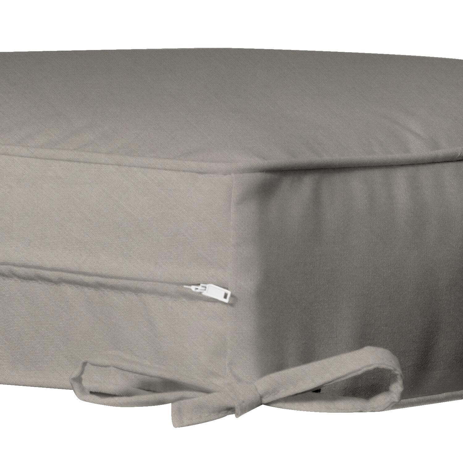Sunbrella Cast Ash Small Outdoor Replacement Ottoman Cushion W/ Piping By UltimatePatio.com - Zipper and Tie Detail thumbnail