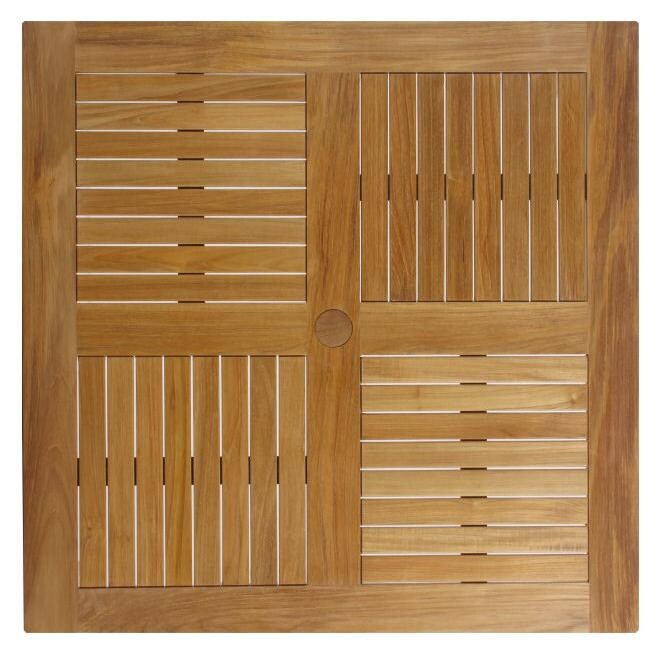 Classic 42 Inch Square Teak Patio Coffee Table By Douglas Nance - Tabletop Detail thumbnail