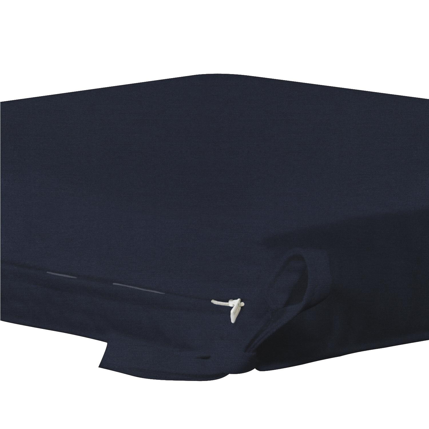 Sunbrella Canvas Navy Large Outdoor Replacement Seat Cushion W/ Knife Edge By UltimatePatio.com - Zipper and Tie Detail thumbnail