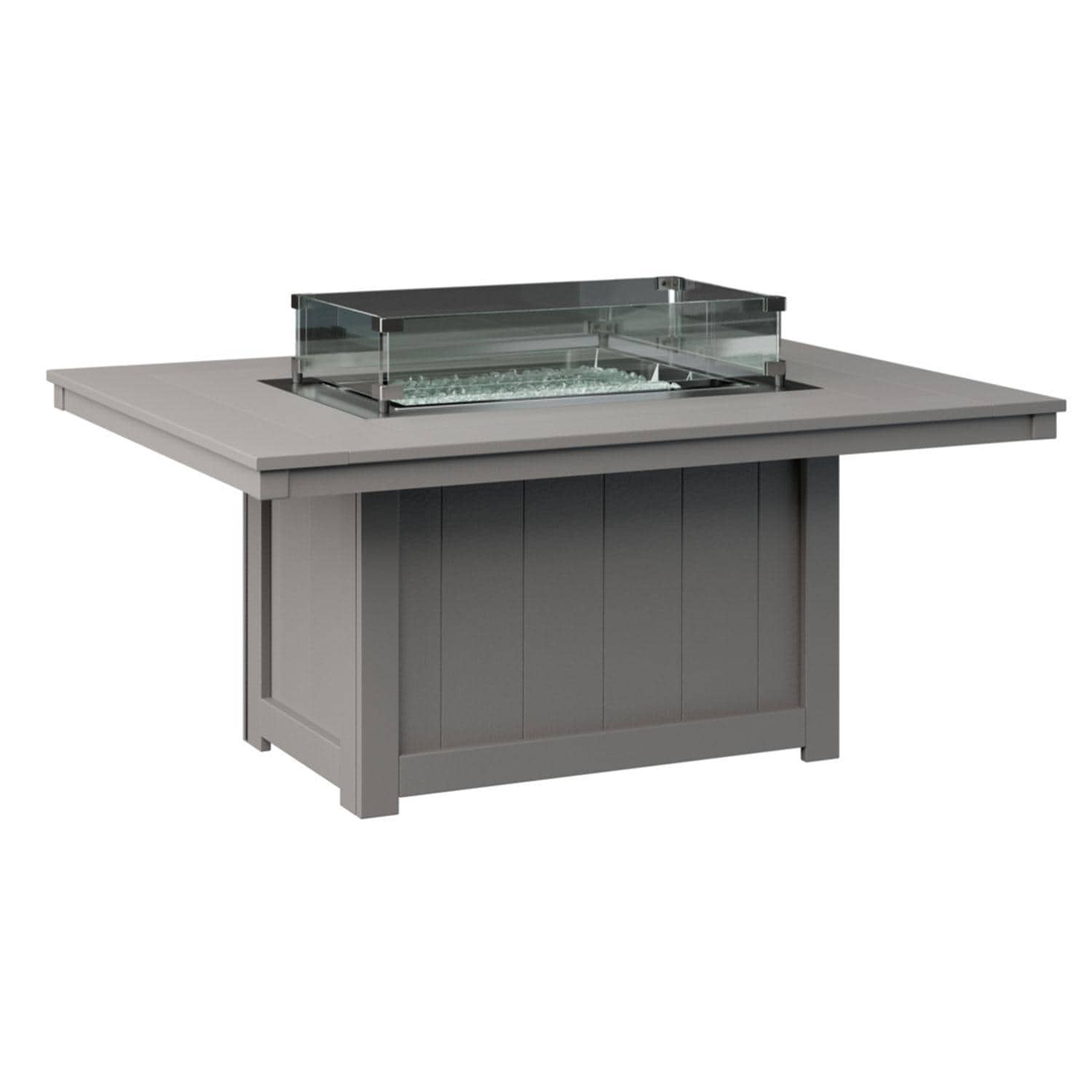 Donoma 54-in Rectangular Recycled Plastic Propane Fire Pit Table in Light Grey by Berlin Gardens