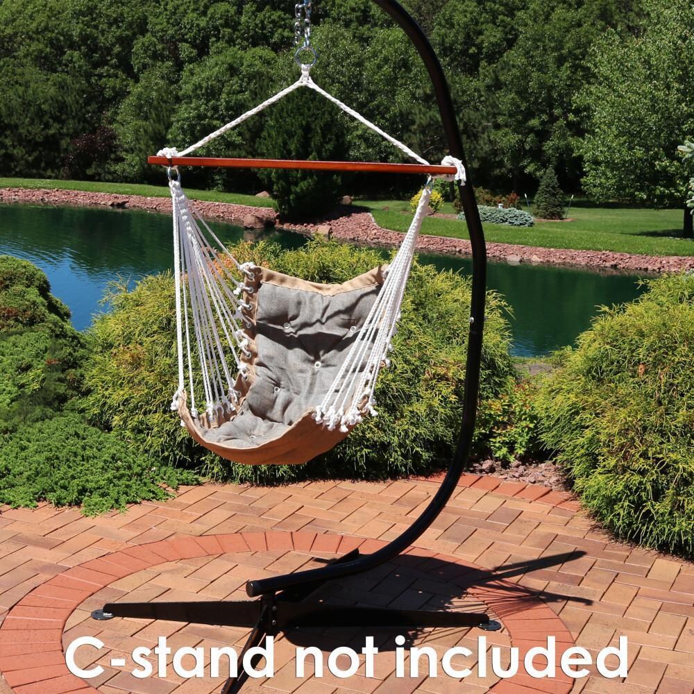 Ultimate Patio Tufted Victorian Hanging Hammock Swing - Gray - Lifestyle thumbnail