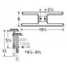 Stainless Steel H Twin, Centered, 2.25 Inch Offset Burner 11002-72401 image