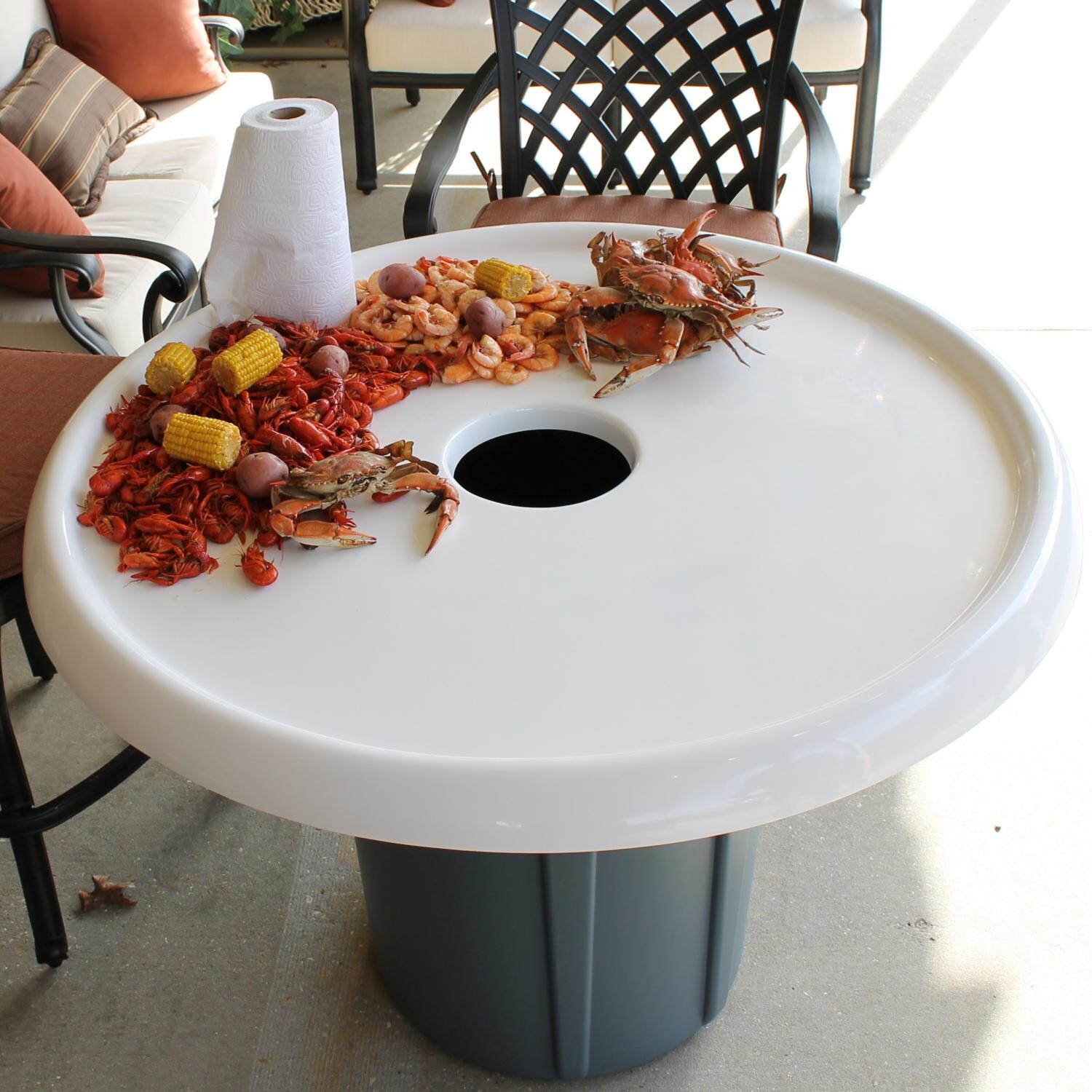 Cajun Crawfish Table-Top View With Food (Shown trash can not included) thumbnail