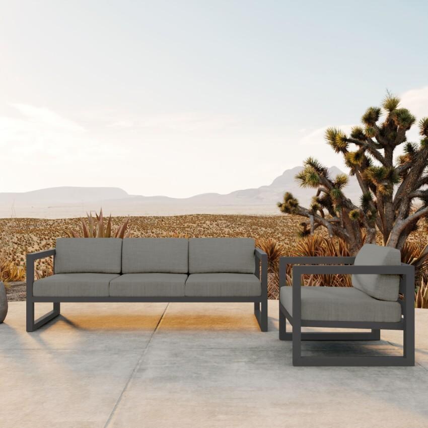 Misty Cove 2 Piece Seating Set In Slate w/Canvas Charcoal Cushions by Lakeview - Hero - Lifestyle thumbnail
