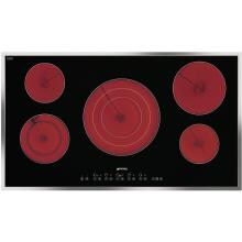Smeg 36-Inch 5-Burner Electric Drop-In Ceramic Cooktop - Black - S2951CXU image