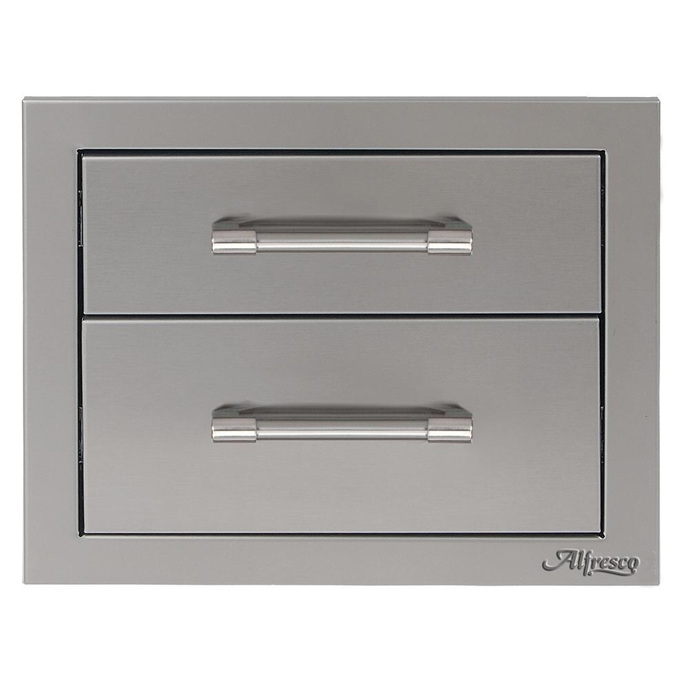 Alfresco 17-Inch Stainless Steel Soft-Close Double Drawer - AXE-2DR-SC