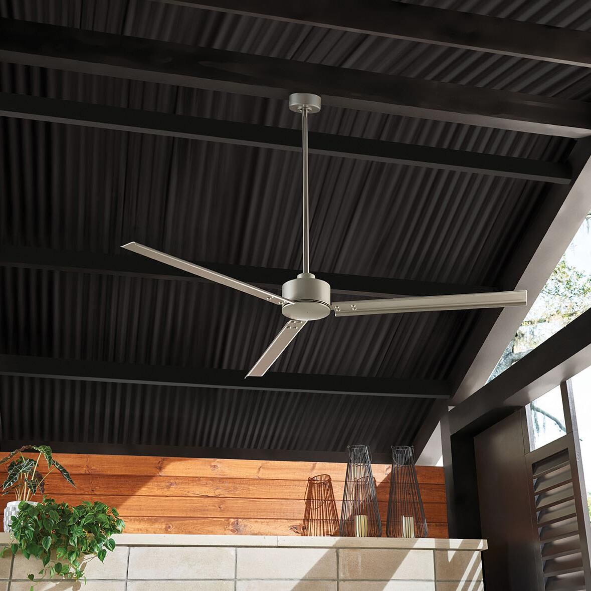 Hinkley Lighting 900972FBN-NWA Indy 72-Inch Indoor / Outdoor Ceiling Fan - Brushed Nickel - Lifestyle thumbnail