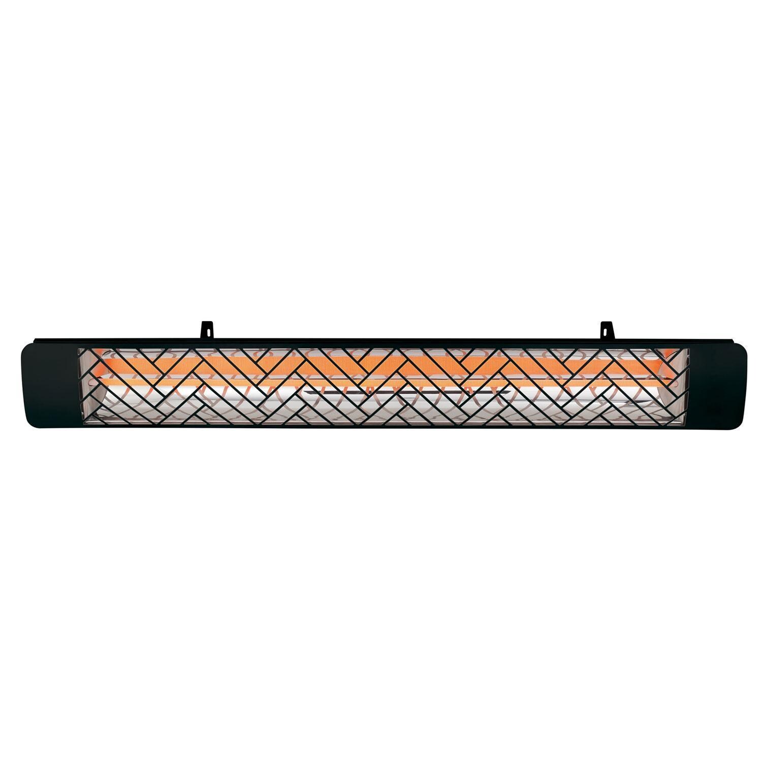 Eurofase EF30277B1 Chevron Series 61-in 3000 Watt Single Element Marine Grade 277V Electric Patio Heater in Black - Tilted Down - Front View - White Background thumbnail