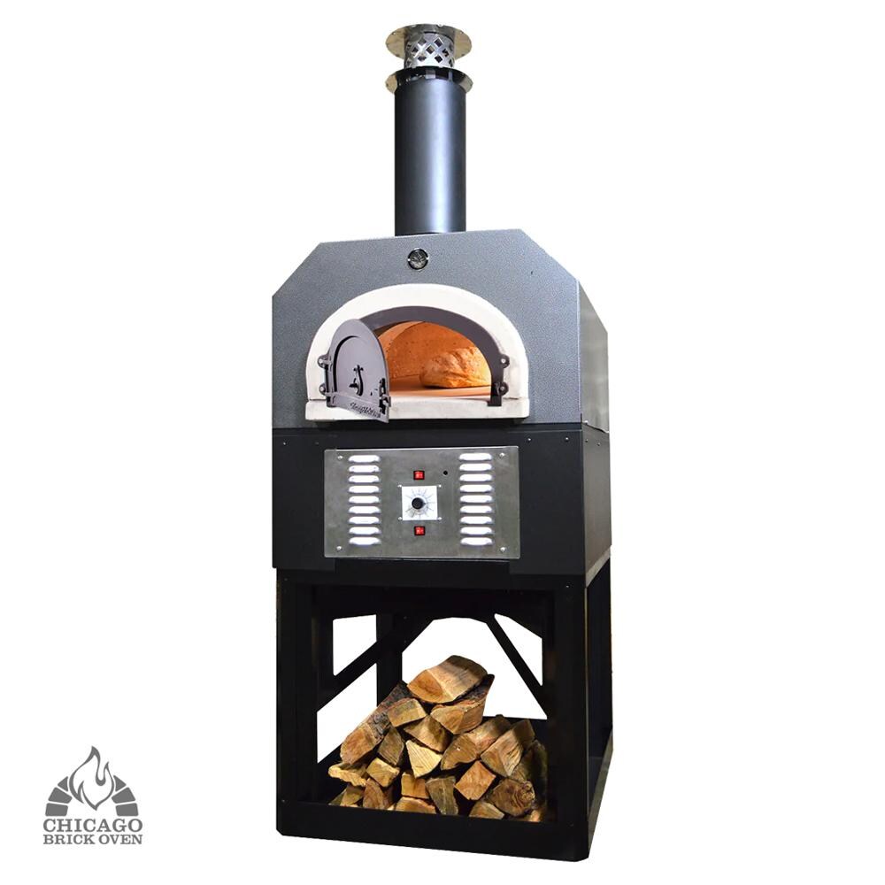 Chicago Brick Oven CBO-750 Hybrid Stand Commercial Pizza Oven - Natural Gas - Silver Vein - CBO-O-STD-750-HYB-NG-SV-C-3K