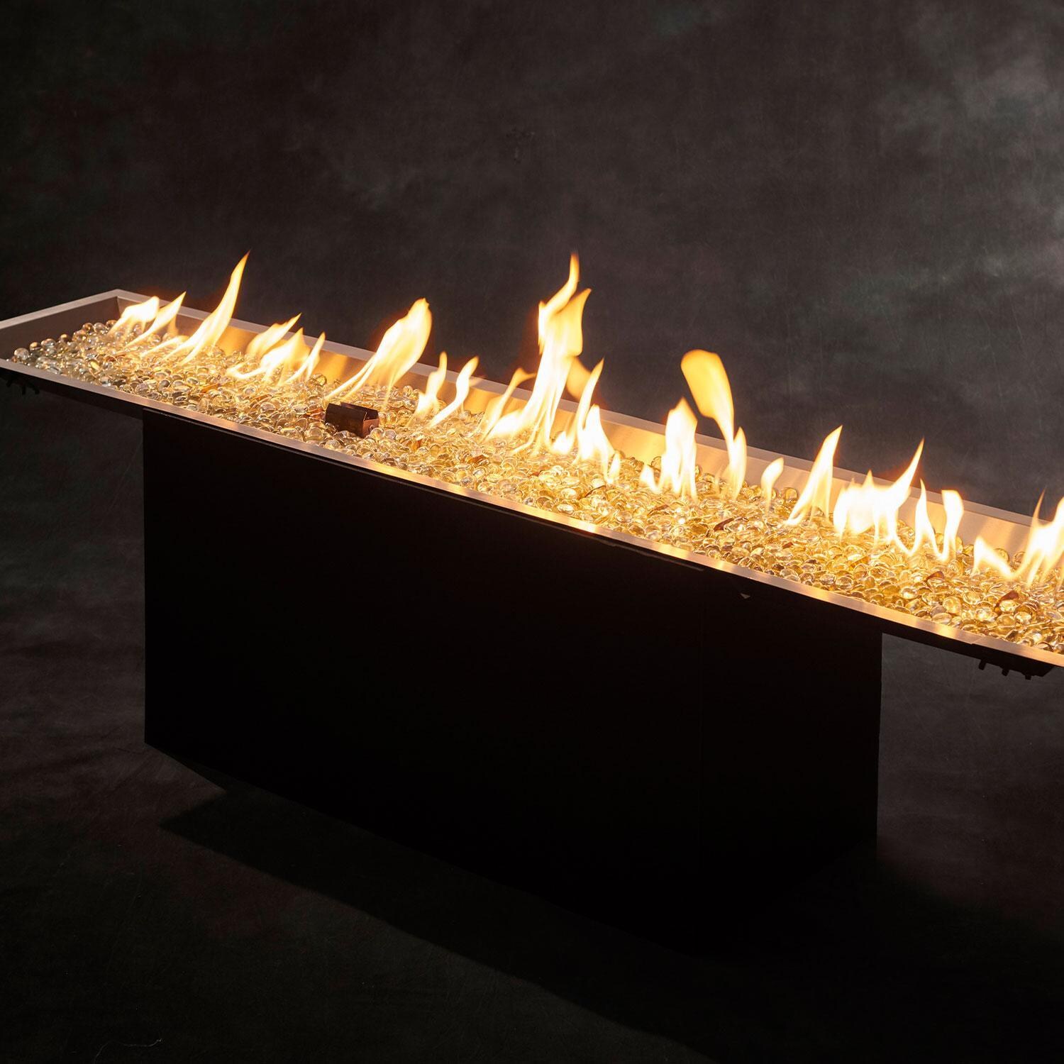 The Outdoor GreatRoom Company CFP1264-B Crystal Fire Plus Linear 64-in Propane Gas Fire Pit Burner Kit - Lava Rock Inserted - Medium Flame - Detail thumbnail