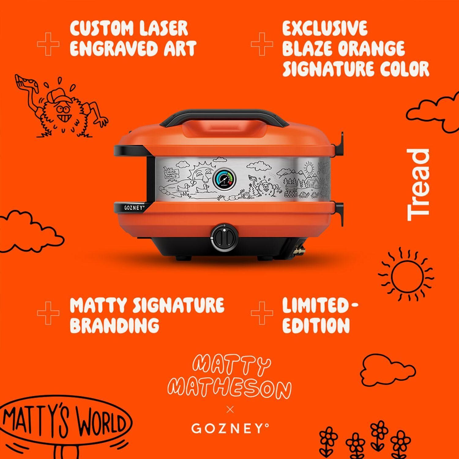 Matty Matheson x Gozney GTPOGUS1225 Limited-Edition Tread Portable Propane Pizza Oven - Orange - Matty's Signature Pizza Oven Features - Detail thumbnail