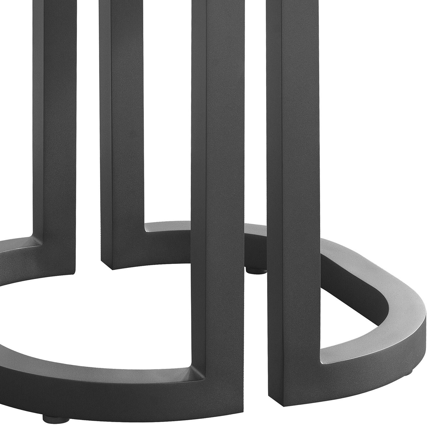 Malibu 22 Inch Black Aluminum End Table by Sunset West - Legs - Detail thumbnail