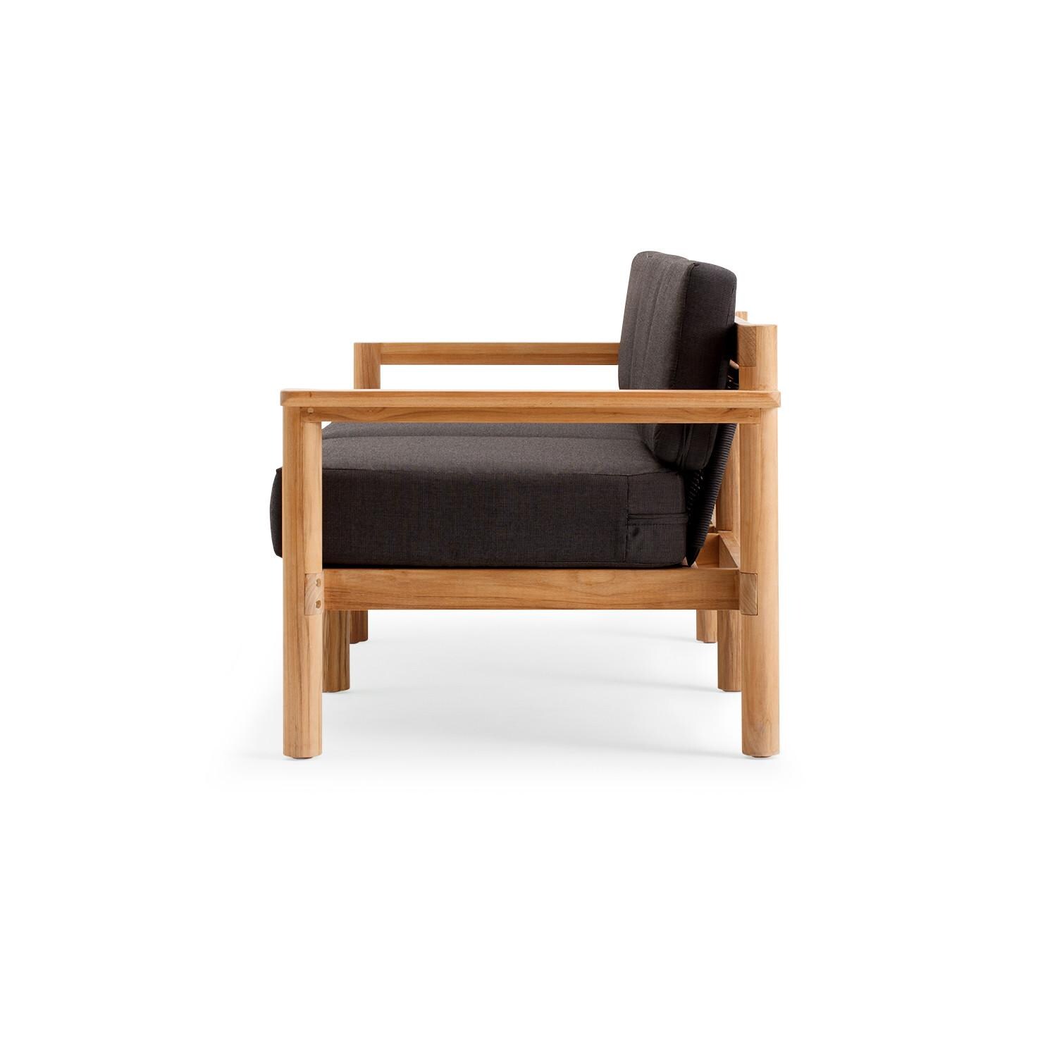 Neighbor HVN-SOFA-CO-2 Sofa W/ Teak Arms - Side View thumbnail