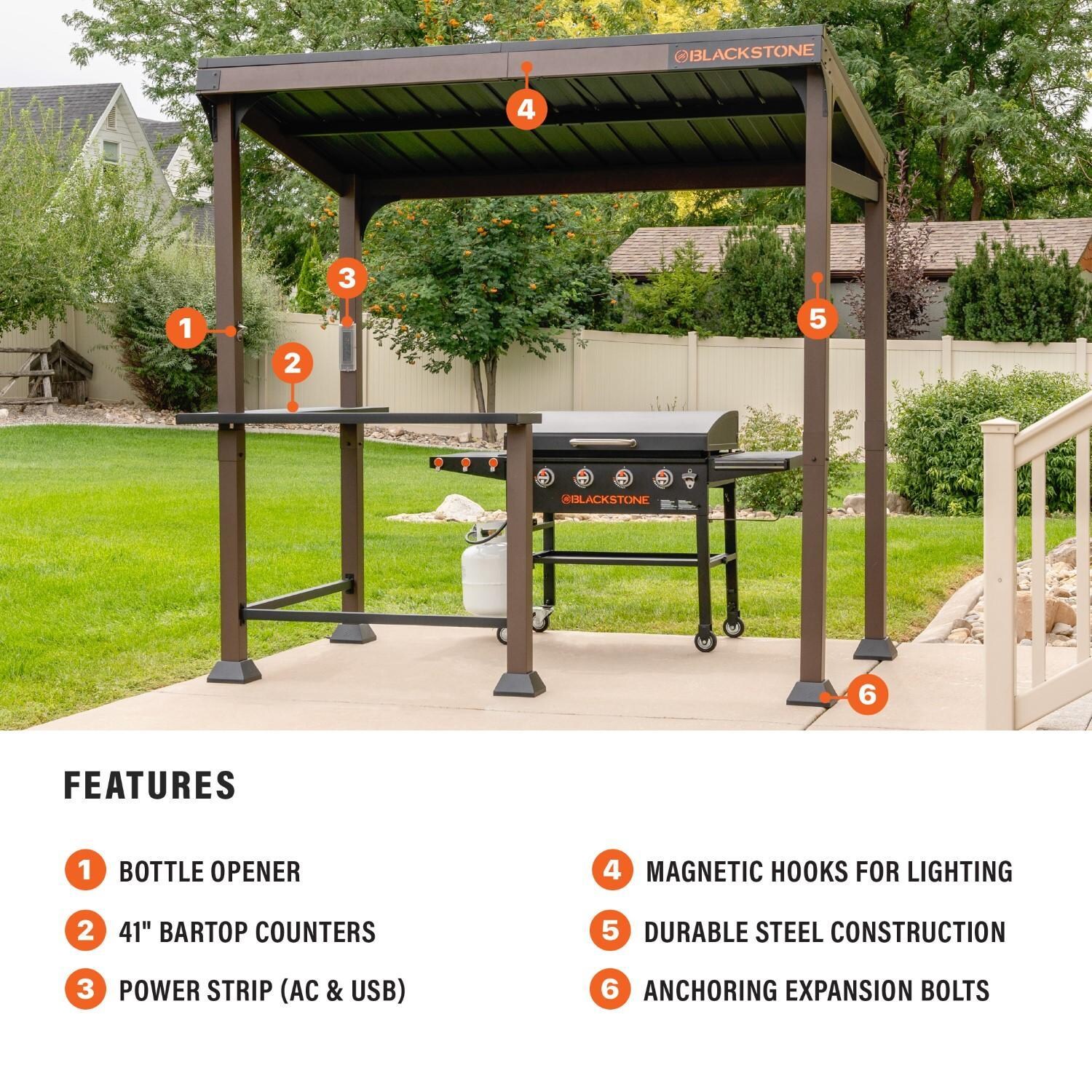 Blackstone 5 x 8-Foot Outdoor Pavilion - Product Overview - Detail thumbnail