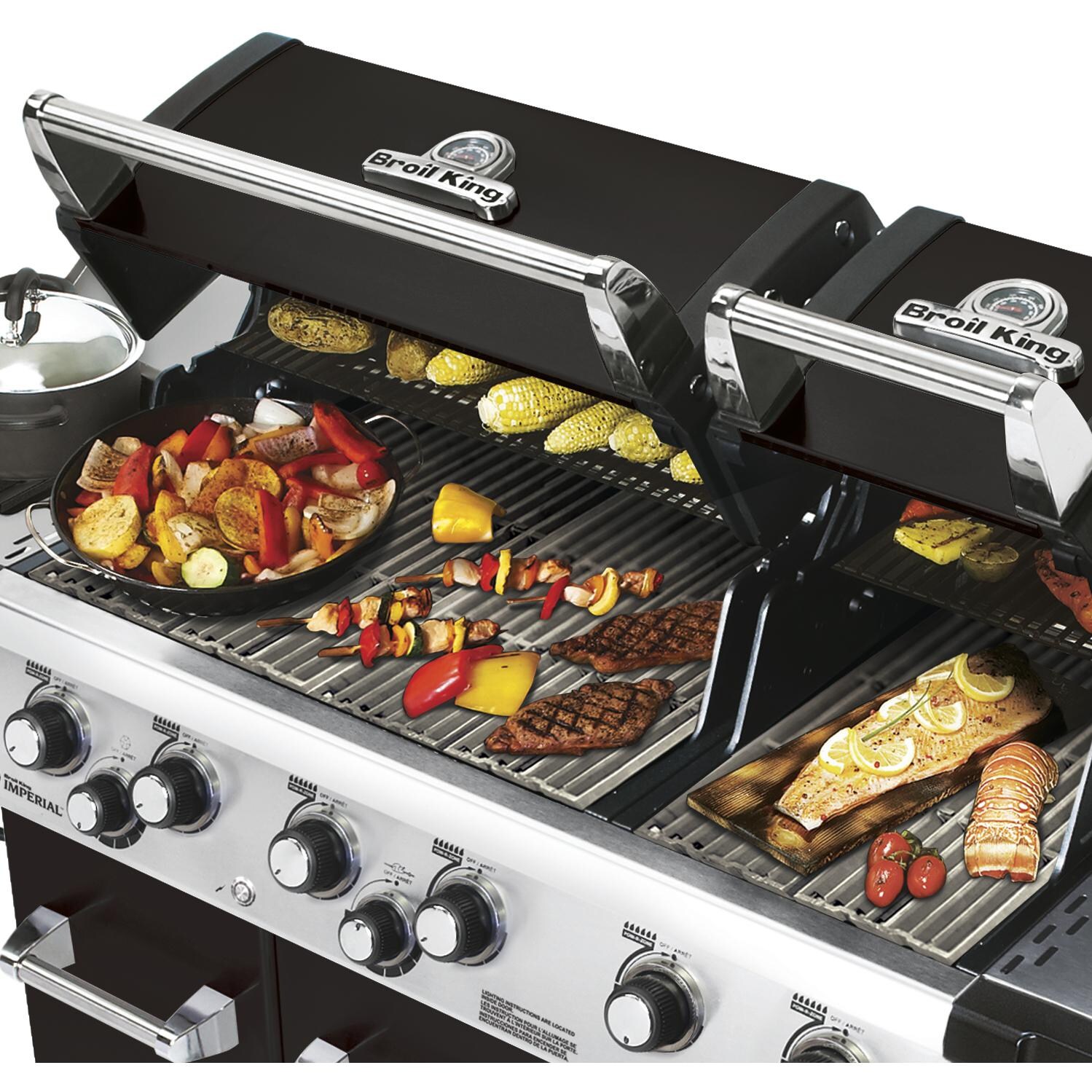Broil King Imperial XLS 6-Burner Freestanding Gas Grill - Shown With Food thumbnail