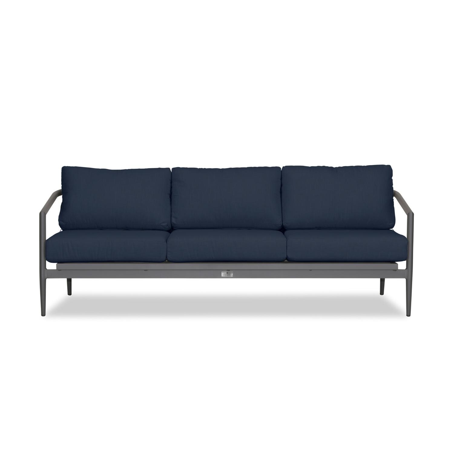 Lakeview Midnight Cove 3 Person Aluminum Sofa in Slate/Pebble Gray/Spectrum Indigo - White Background thumbnail