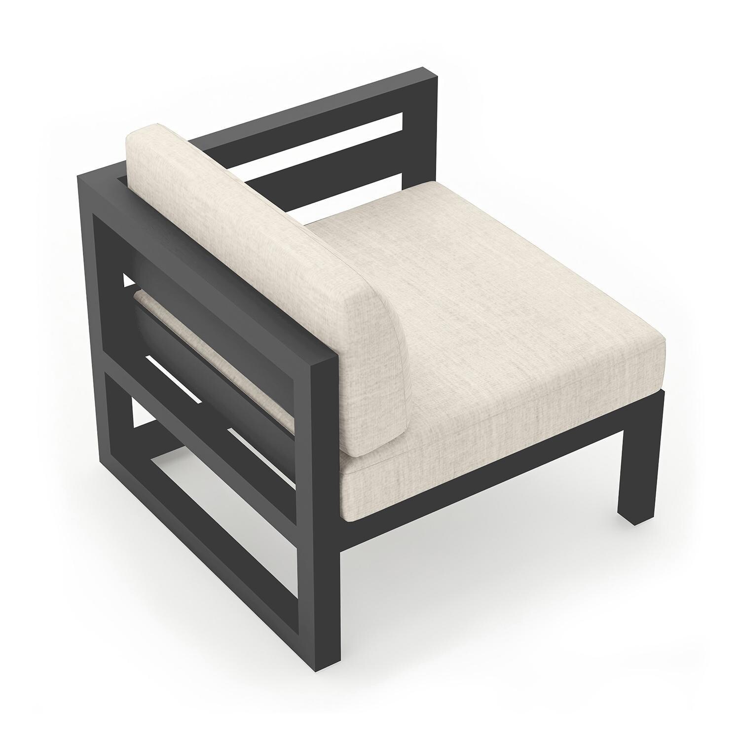 Misty Cove Right Arm Club Chair in Slate w/Cast Silver Cushions by Lakeview - Back Angle View - White Background thumbnail