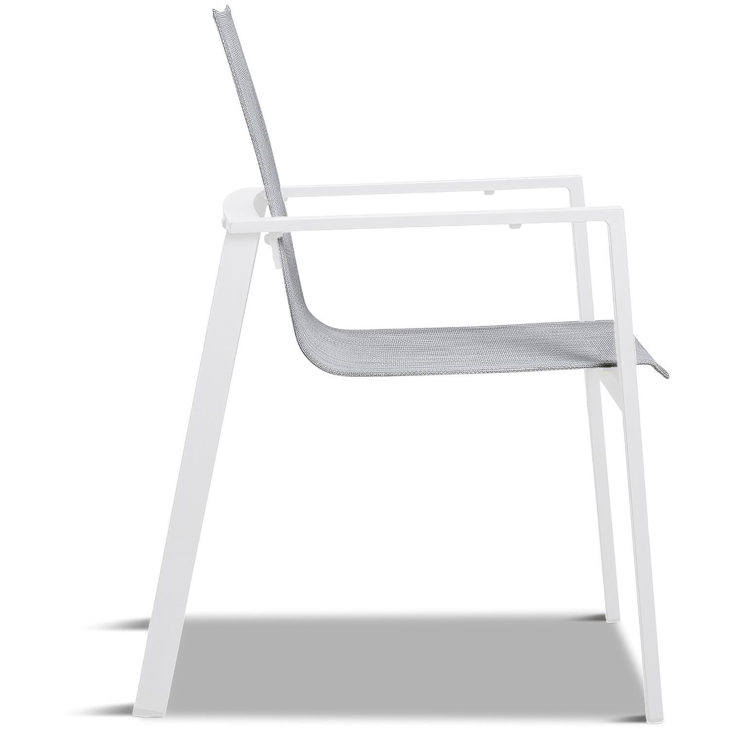 Spring Bay Dining Arm Chair in White - Side View - White Background thumbnail