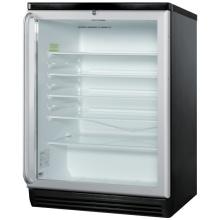 Summit Commercial 24-Inch 5.5 Cu. Ft. Beverage Refrigerator With Full Length Towel Bar Handle - Black Cabinet - SCR600BLBISH