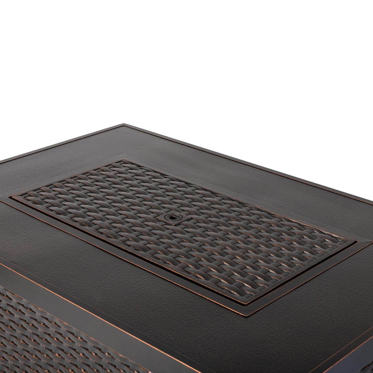 Ultimate Patio 62747-NG Welcome View 48-Inch Rectangle Aluminum Natural Gas Fire Pit - Cover Detail thumbnail