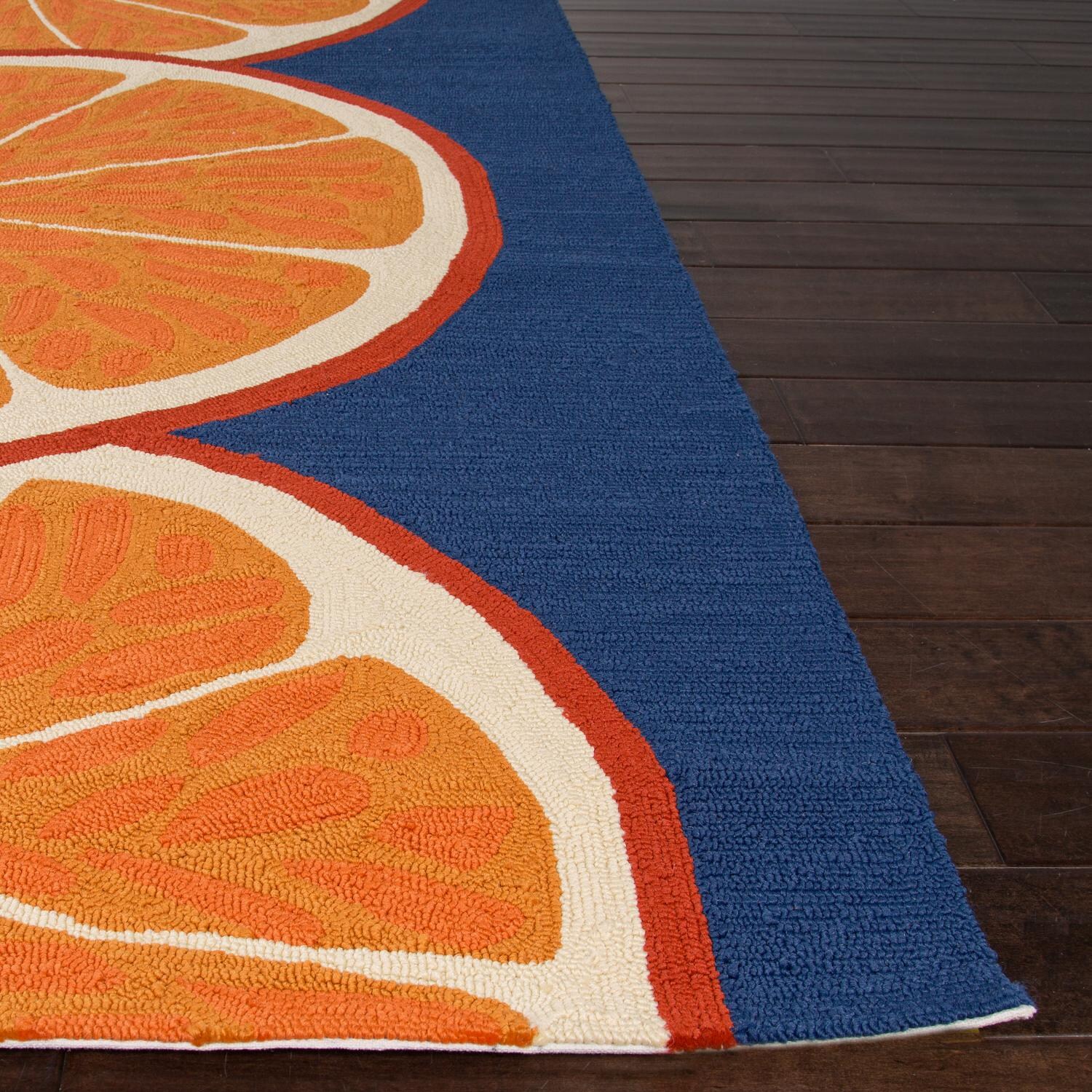 Jaipur Rugs Grant Citrus 7.6 X 9.6 Indoor/Outdoor Rug - Corner and Edge Detail thumbnail