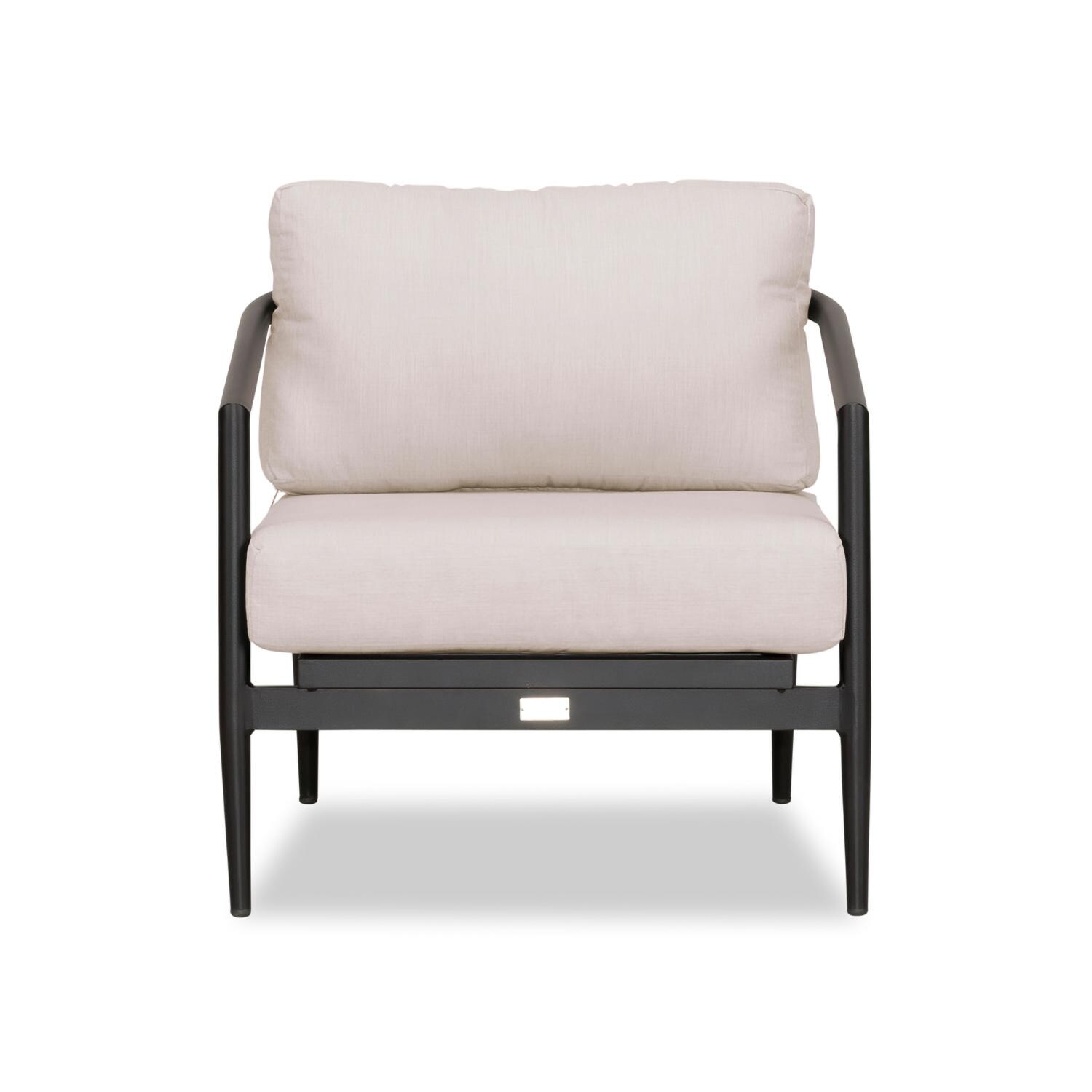 Lakeview Midnight Cove 3 Pc Aluminum Sofa Seating Set in Black/Carbon/Cast Silver - Club Chair - White Background thumbnail