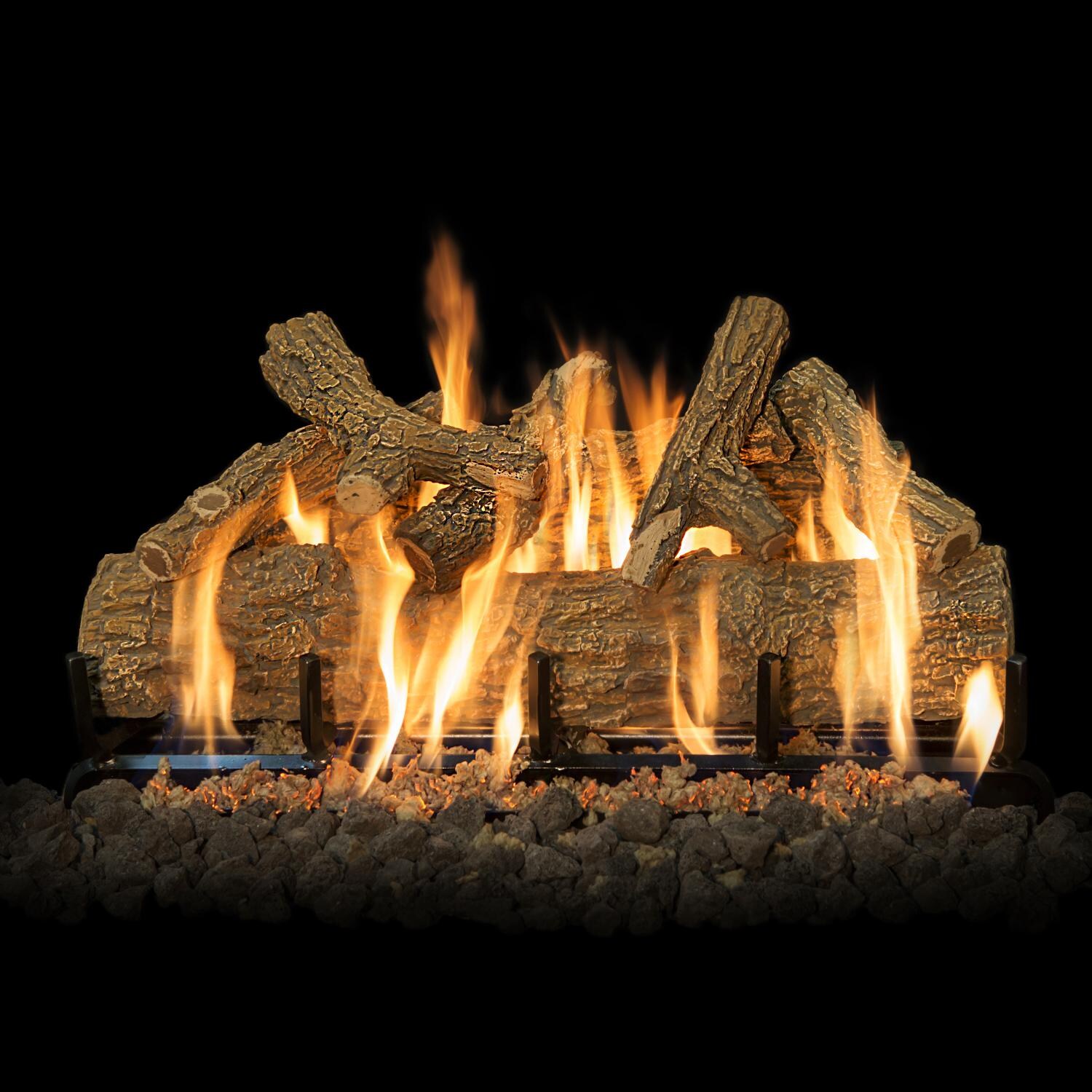Grand Canyon 30-Inch Western Oak Vented Propane Log Set W/ 3 BRN Burner - Electronic On/Off Remote