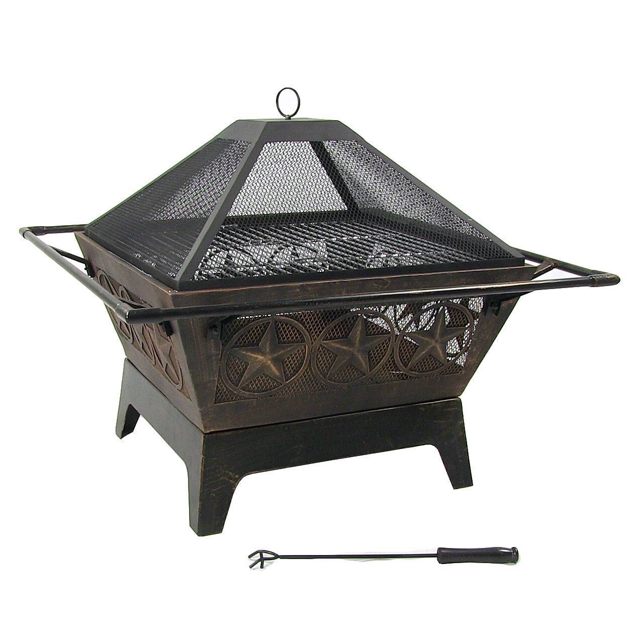 Ultimate Patio 32-Inch Steel Galaxy Wood Burning Fire Pit - Front View thumbnail